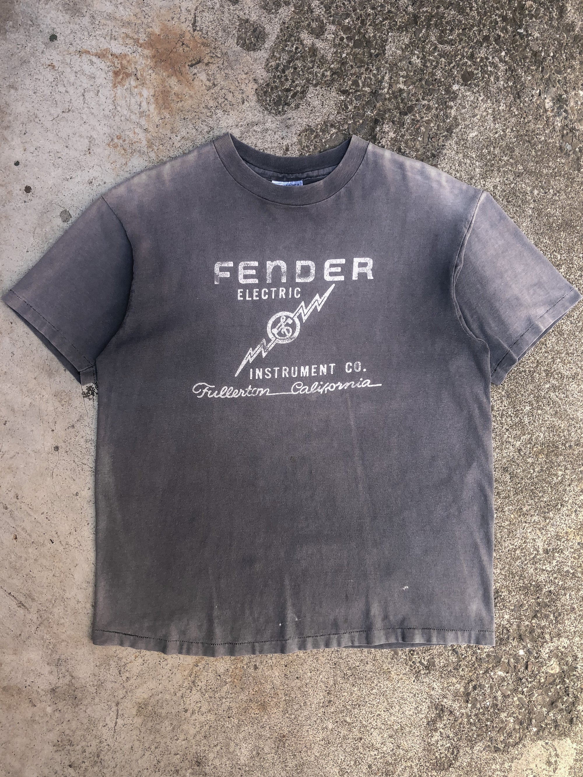 1990s Sun Faded “Fender Electric” Single Stitched Hanes Beefy Tee