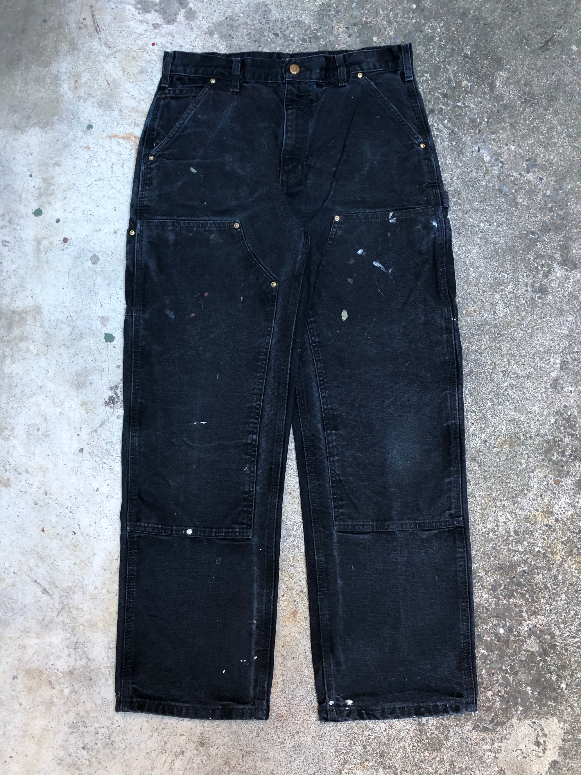 Carhartt B01 Black Double Front Knee Work Pants (31X29)