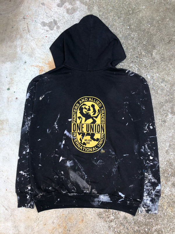 1990s Faded Black Painted “Painters Union” Hoodie