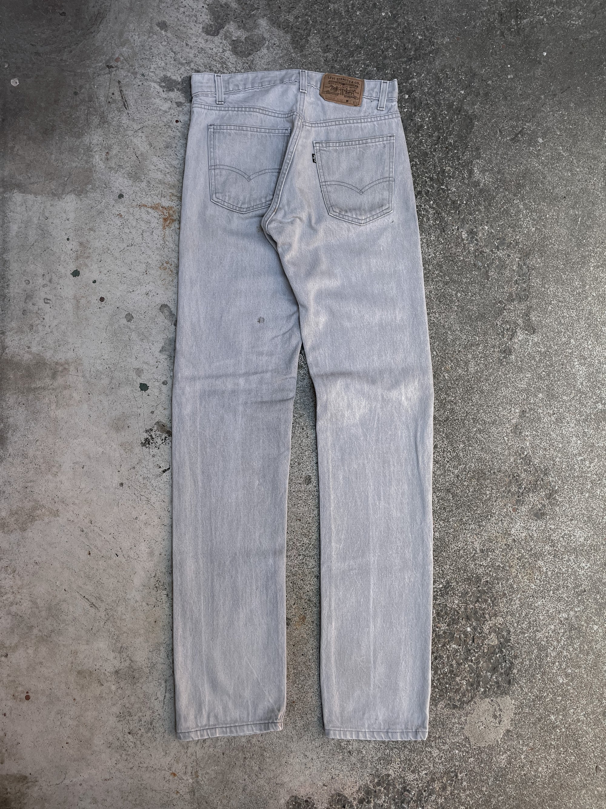 1970s Black Tab Levis Faded Grey 505 Talon Zip (30X35)