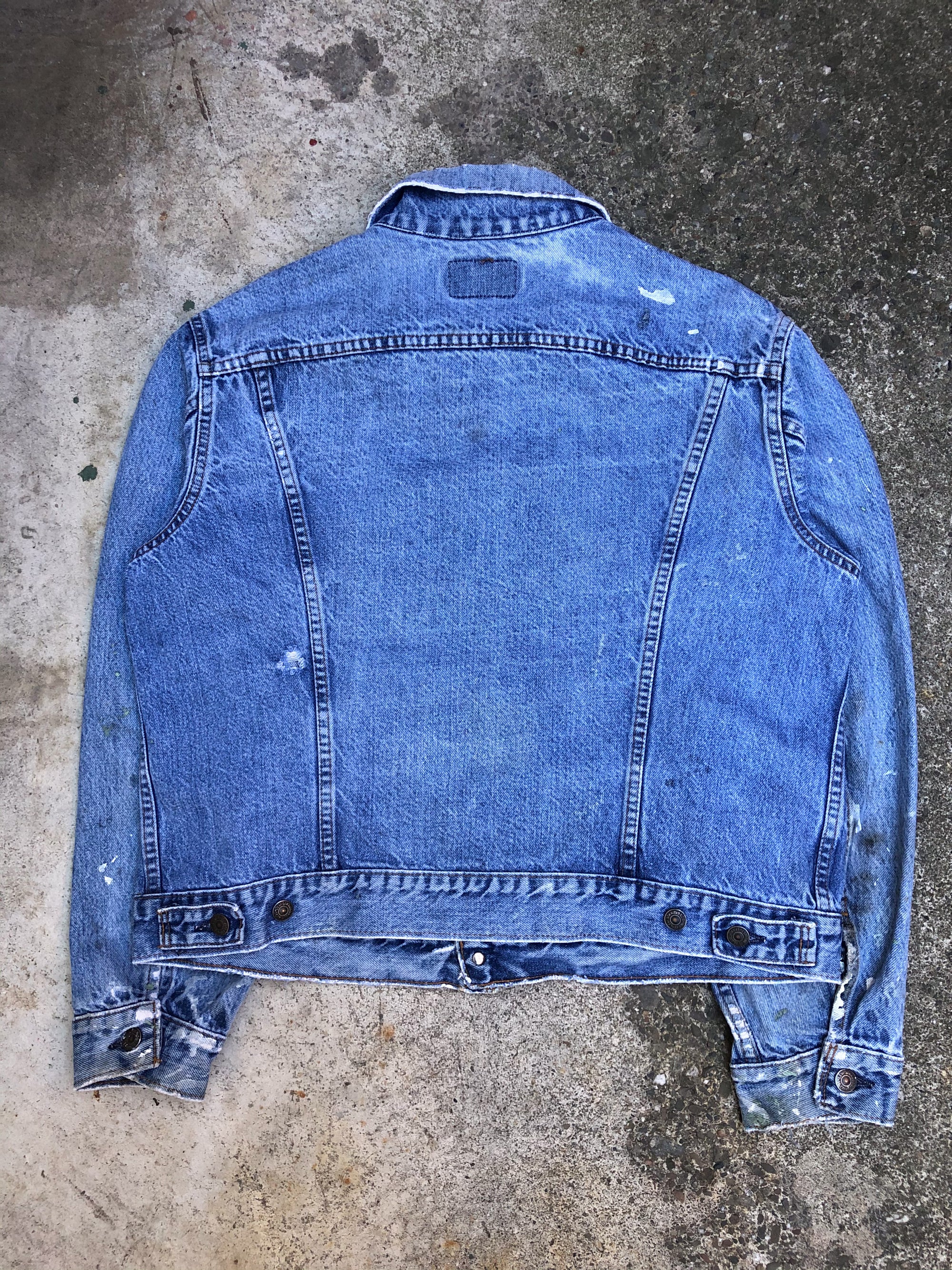 1980s Levis Faded Painted Blue 70506 Denim Jacket