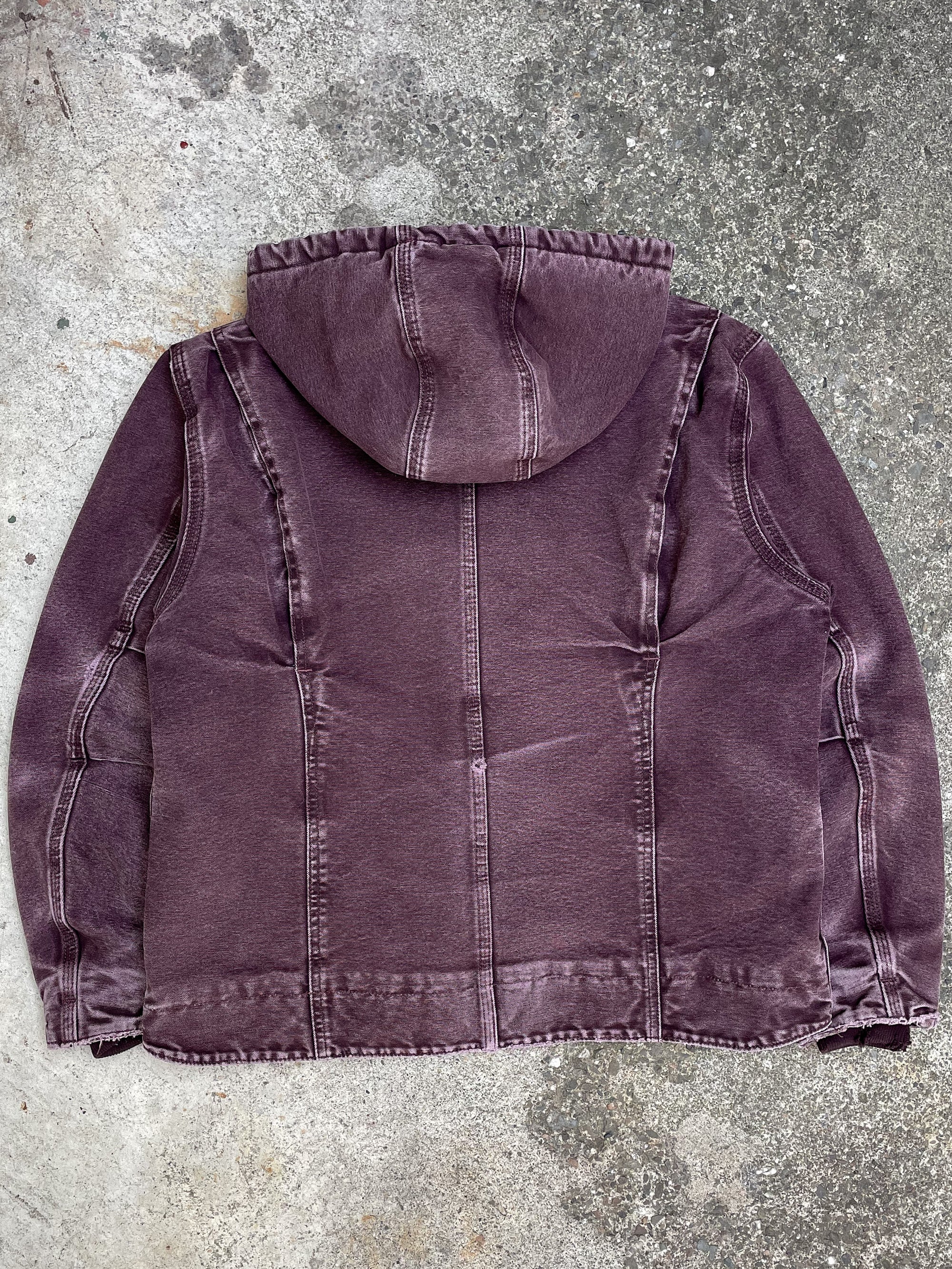 Carhartt Faded Dark Wine Hooded Lined Work Jacket