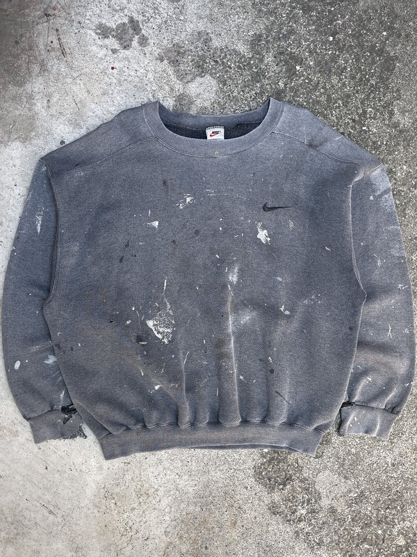 1990s Nike Painted Faded Grey Sweatshirt