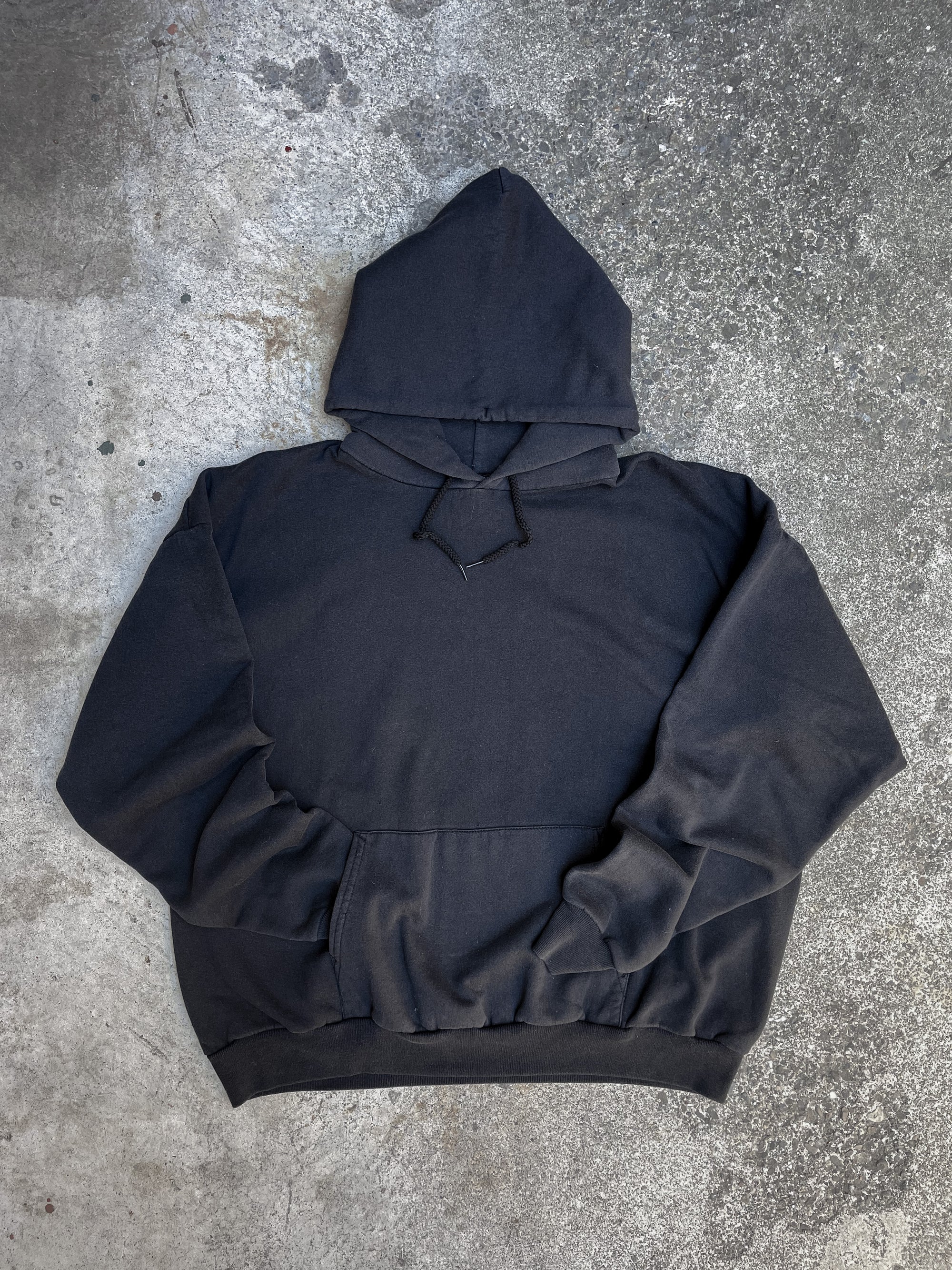 1990s Faded Black Blank Hoodie