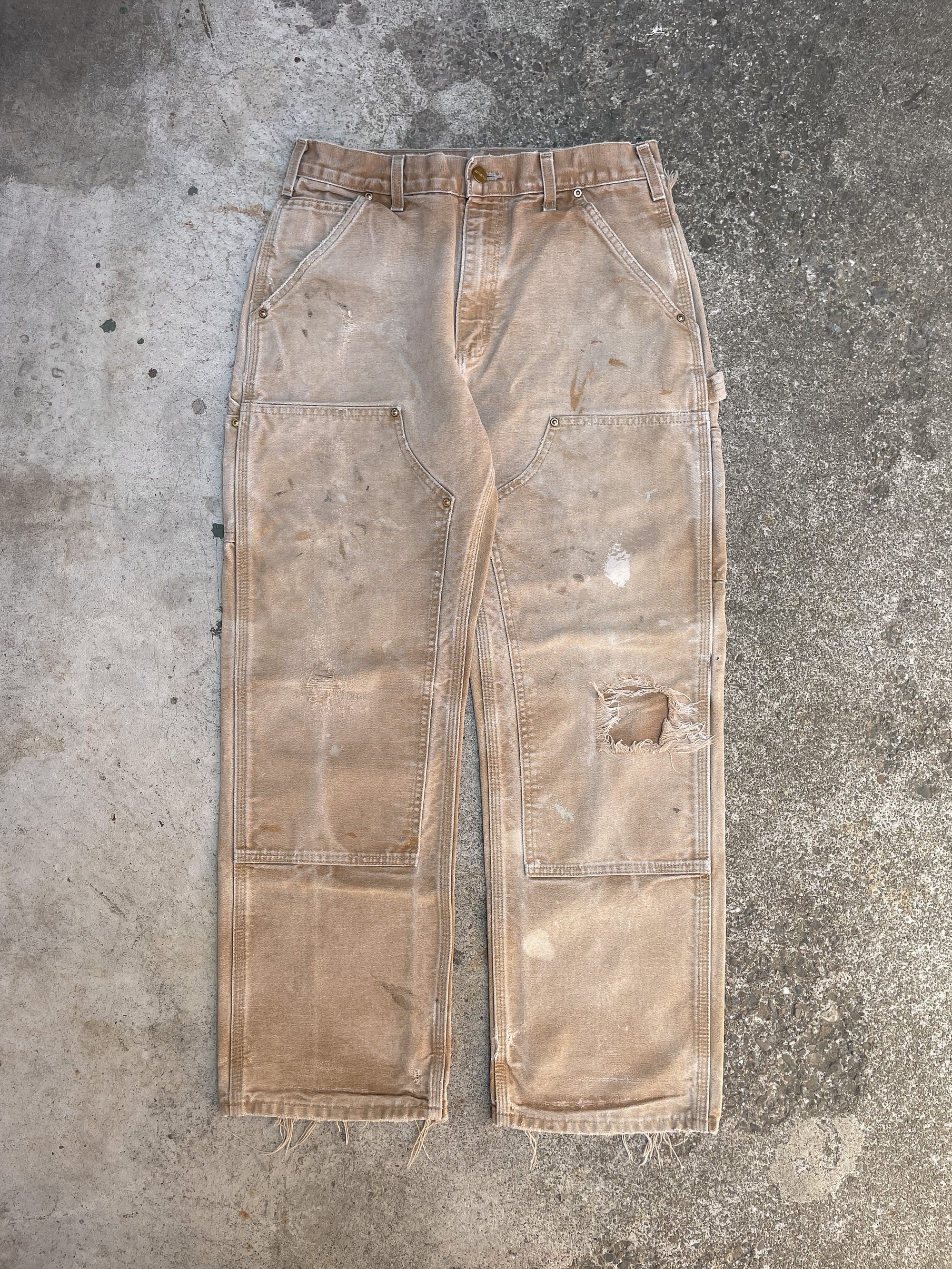 Carhartt B01 Tan Double Front Knee Work Pants (29X27)