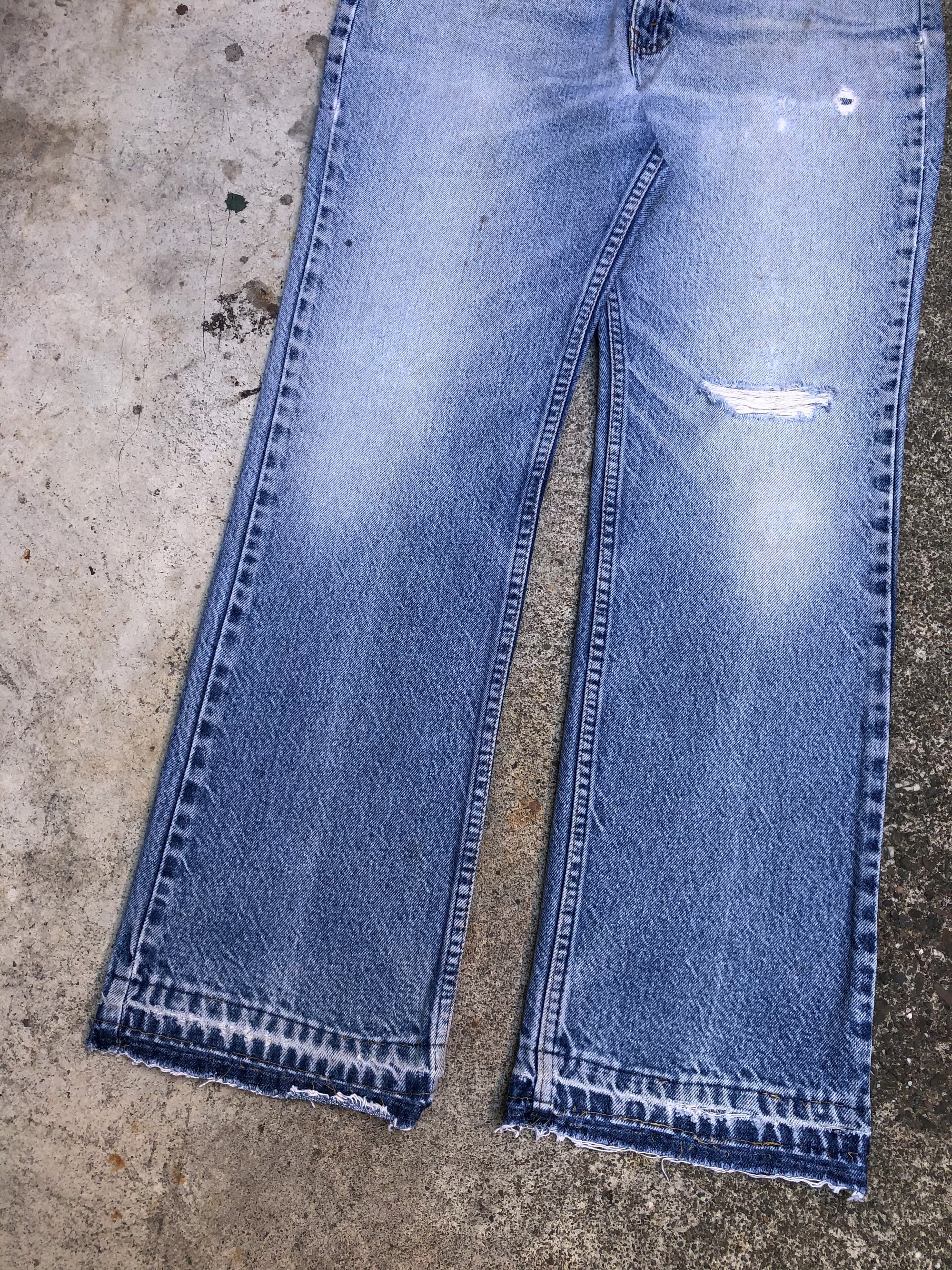 1980s Orange Tab Levis Faded Blue 517 Released Hem (32X28)