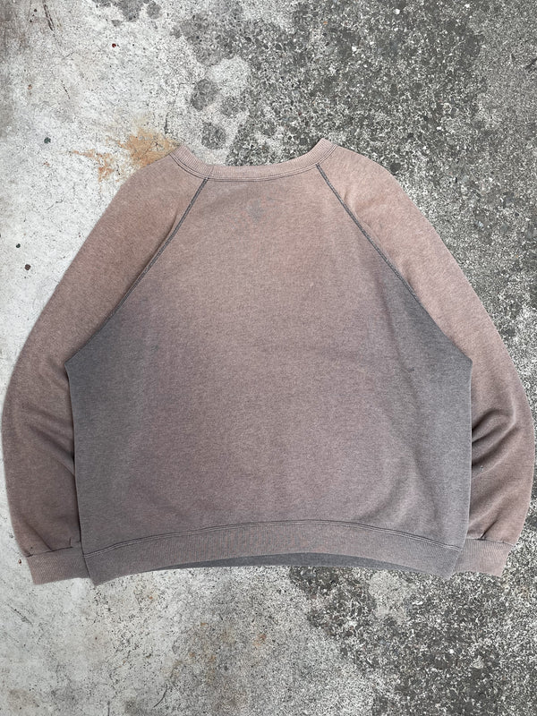 1990s Sun Faded Grey Raglan Sweatshirt (L/XL)