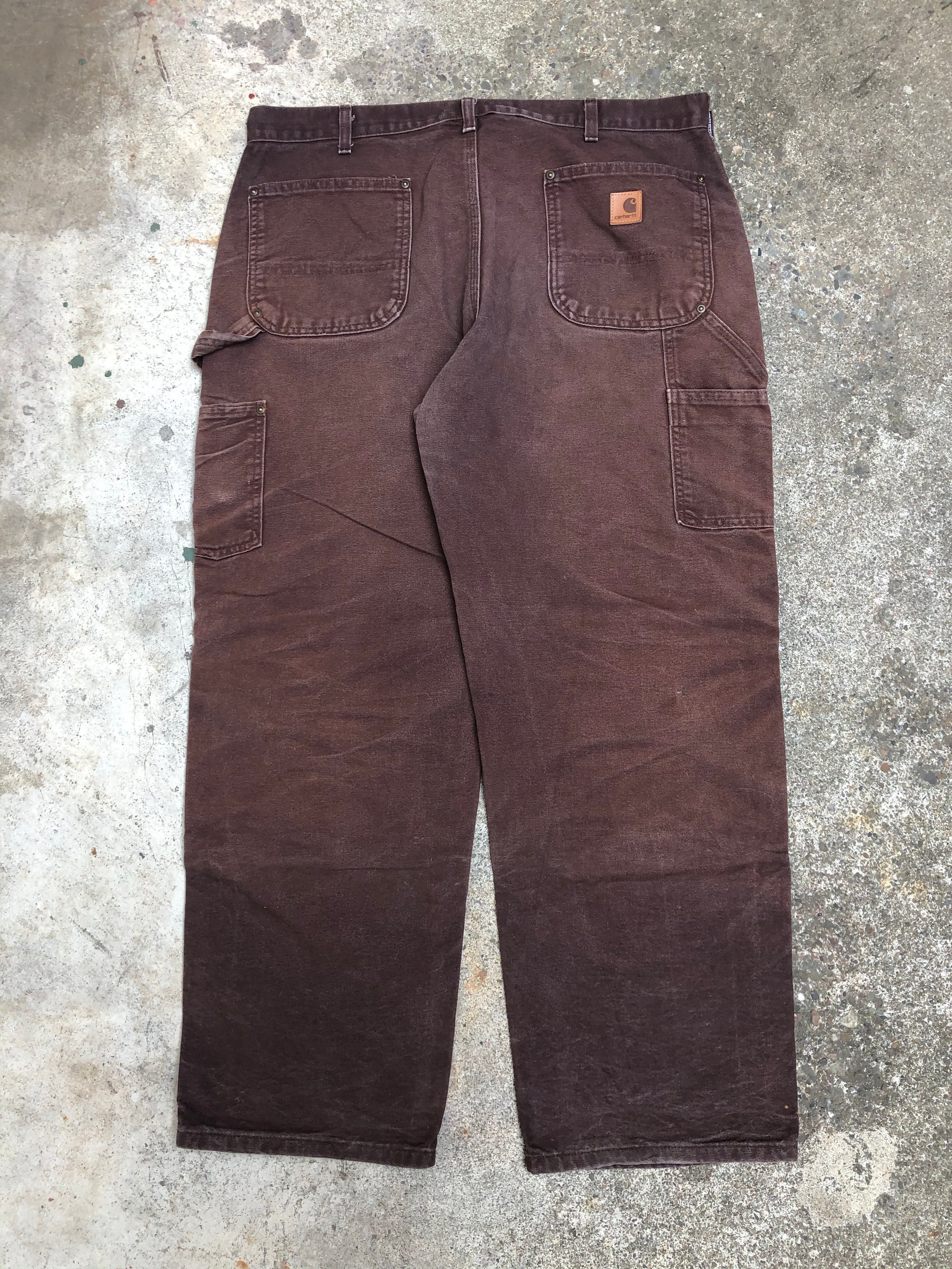 Carhartt B136 Dark Brown Double Front Knee Work Pants (38X30)