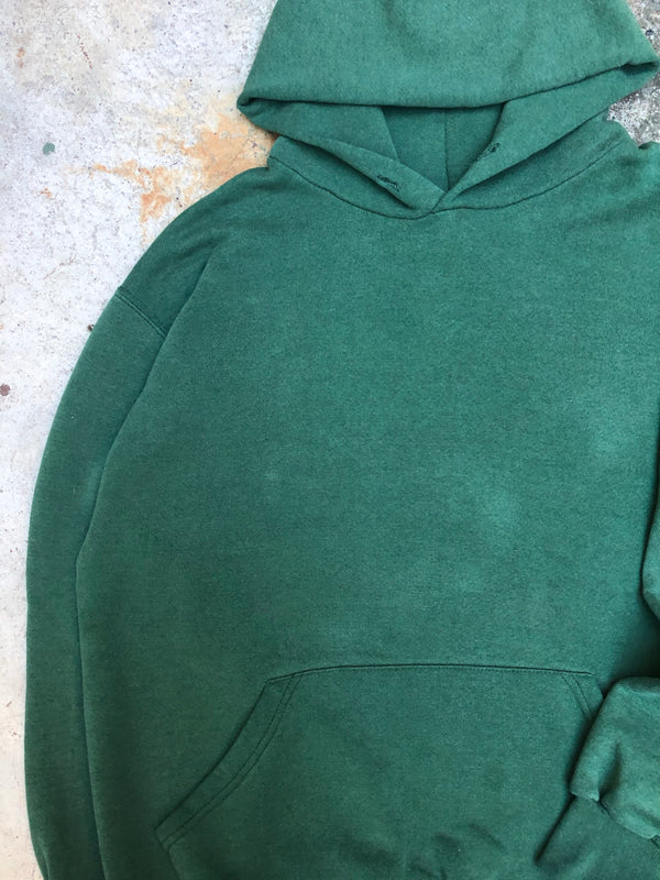 1990s Russell Faded Green Blank Hoodie