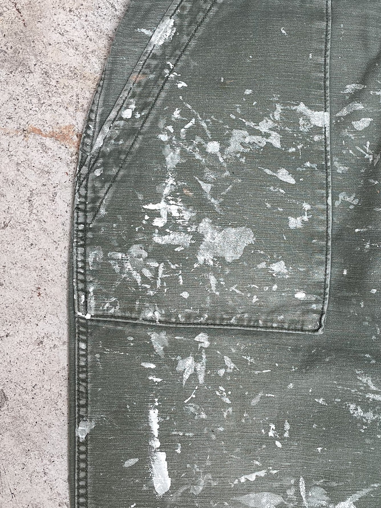 1960s Painted Faded OG-107 Military Pants (32X28)