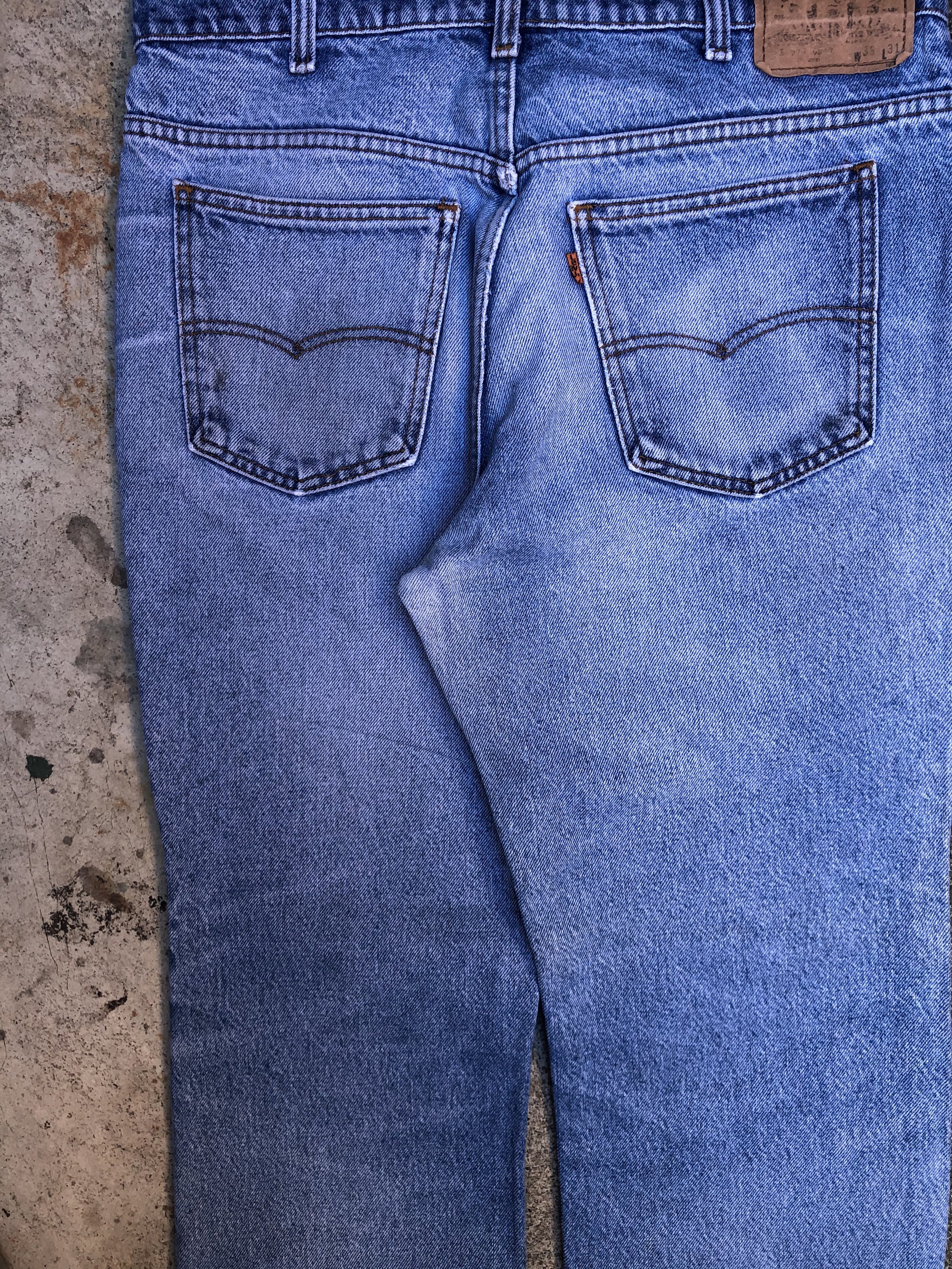 1980s Orange Tab Levis Faded Blue 517 (34X28)