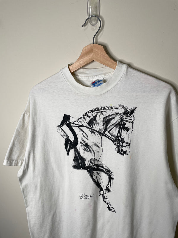 1990s “Horse Art” Single Stitched Tee (L)