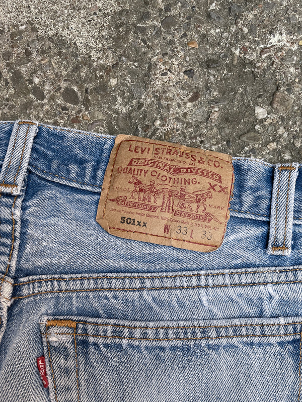 1990s Levi’s Distressed Faded Blue 501XX (30X28)