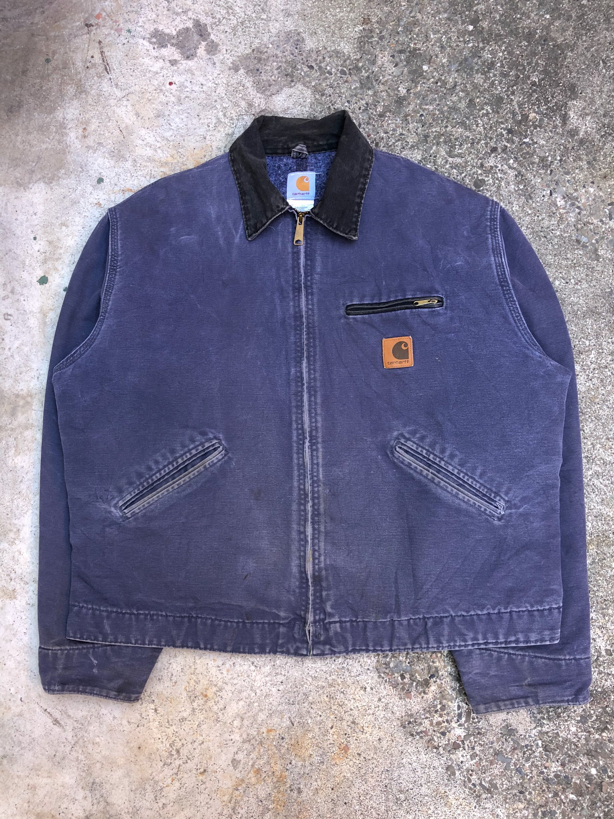 1990s Carhartt Faded Petrol Blue Lined Work Jacket (XL)