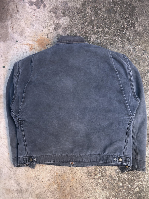 1990s Carhartt Faded Petrol Blue Lined Work Jacket (XL)