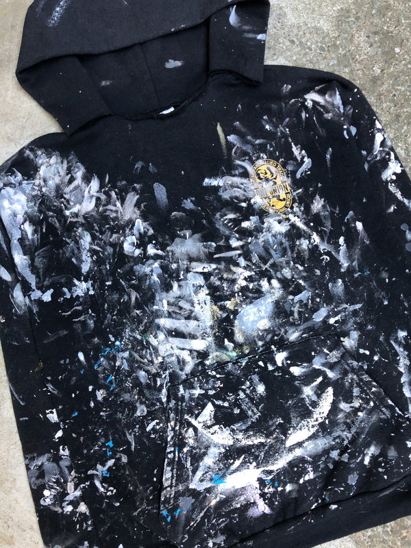 1990s Faded Black Painted “Painters Union” Hoodie