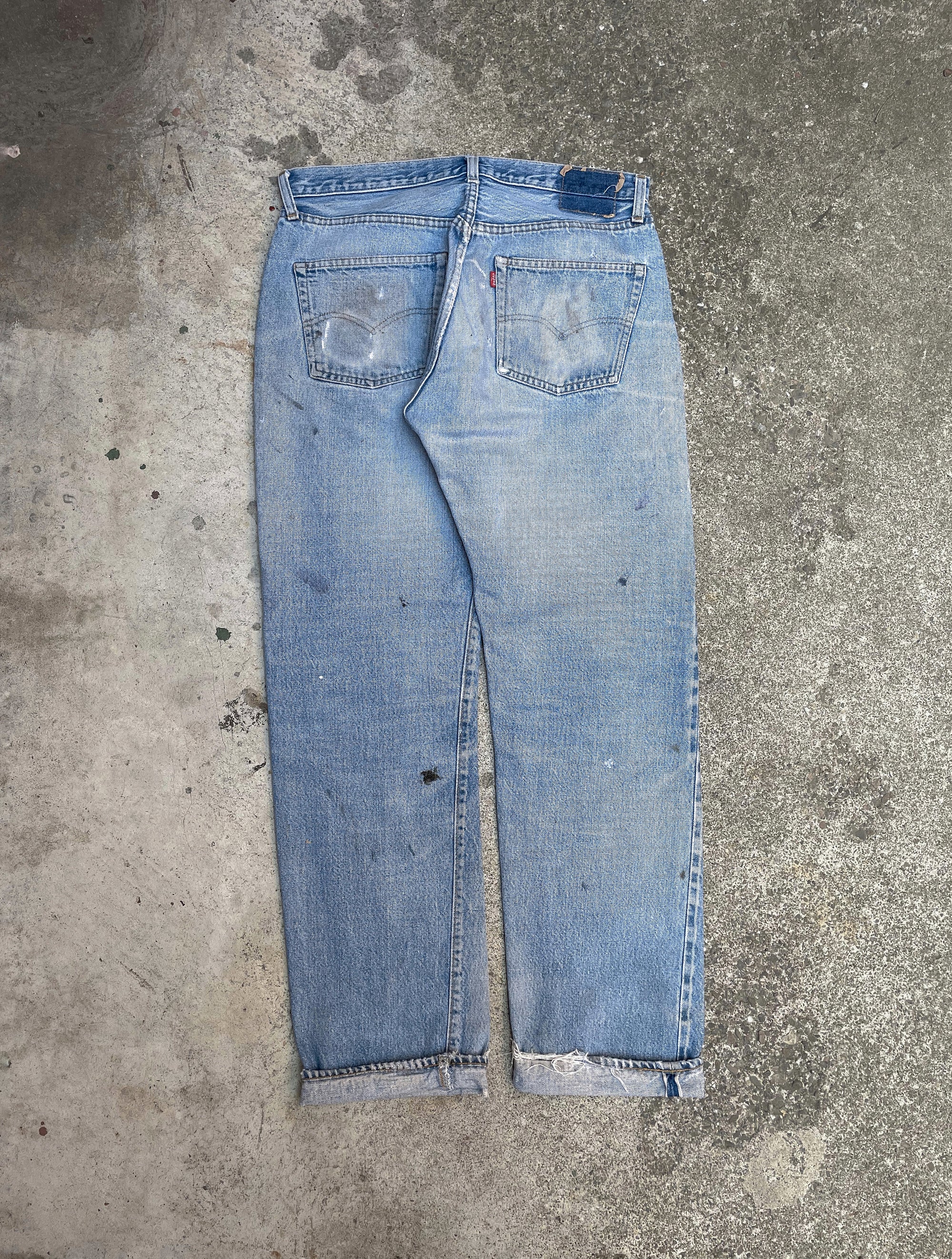 1970s Levi’s Repaired Faded Blue 501 Selvedge (33X31)