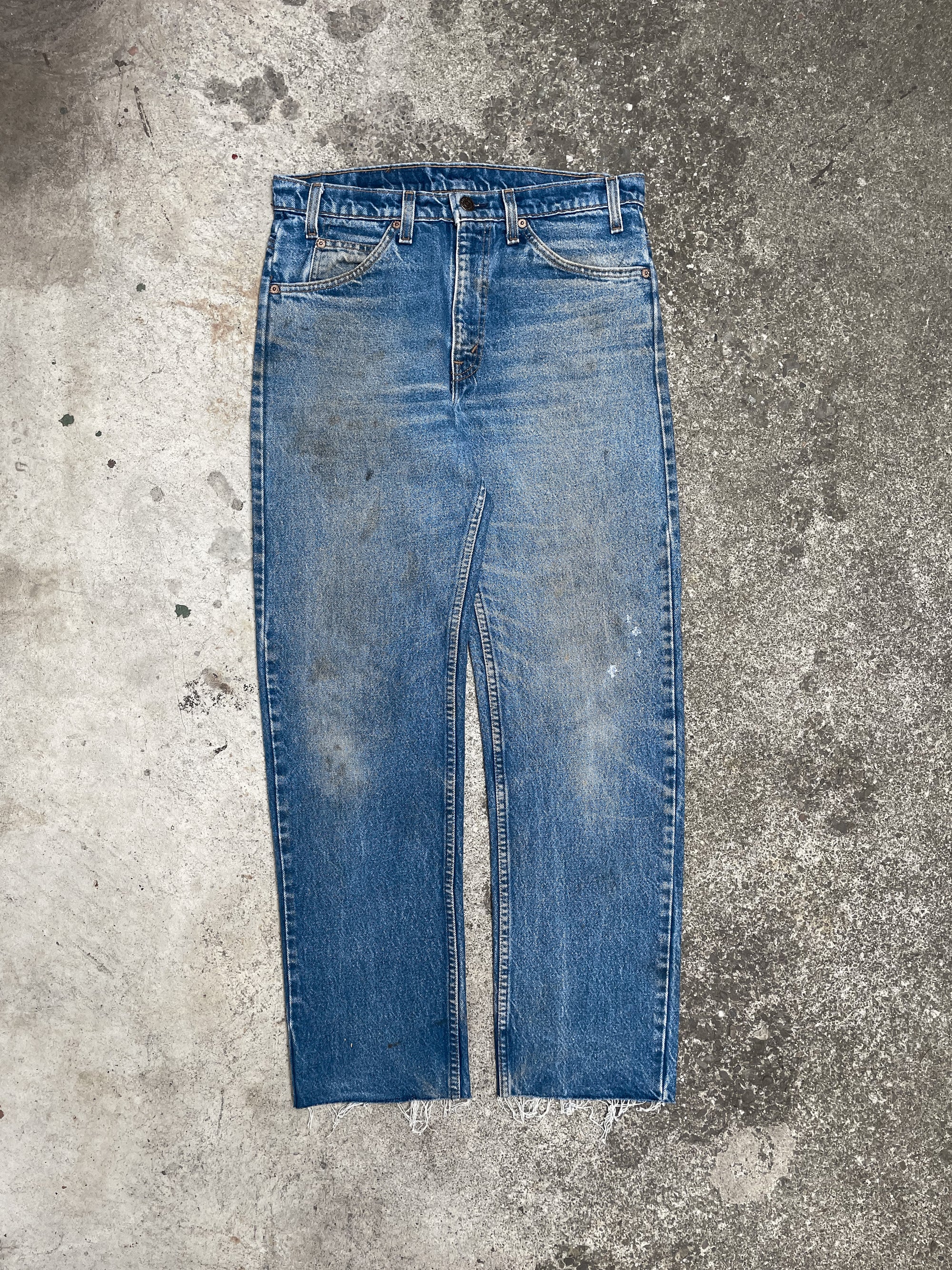 1990s Orange Tab Levi’s Faded Blue 505 Raw Hem (31X28)