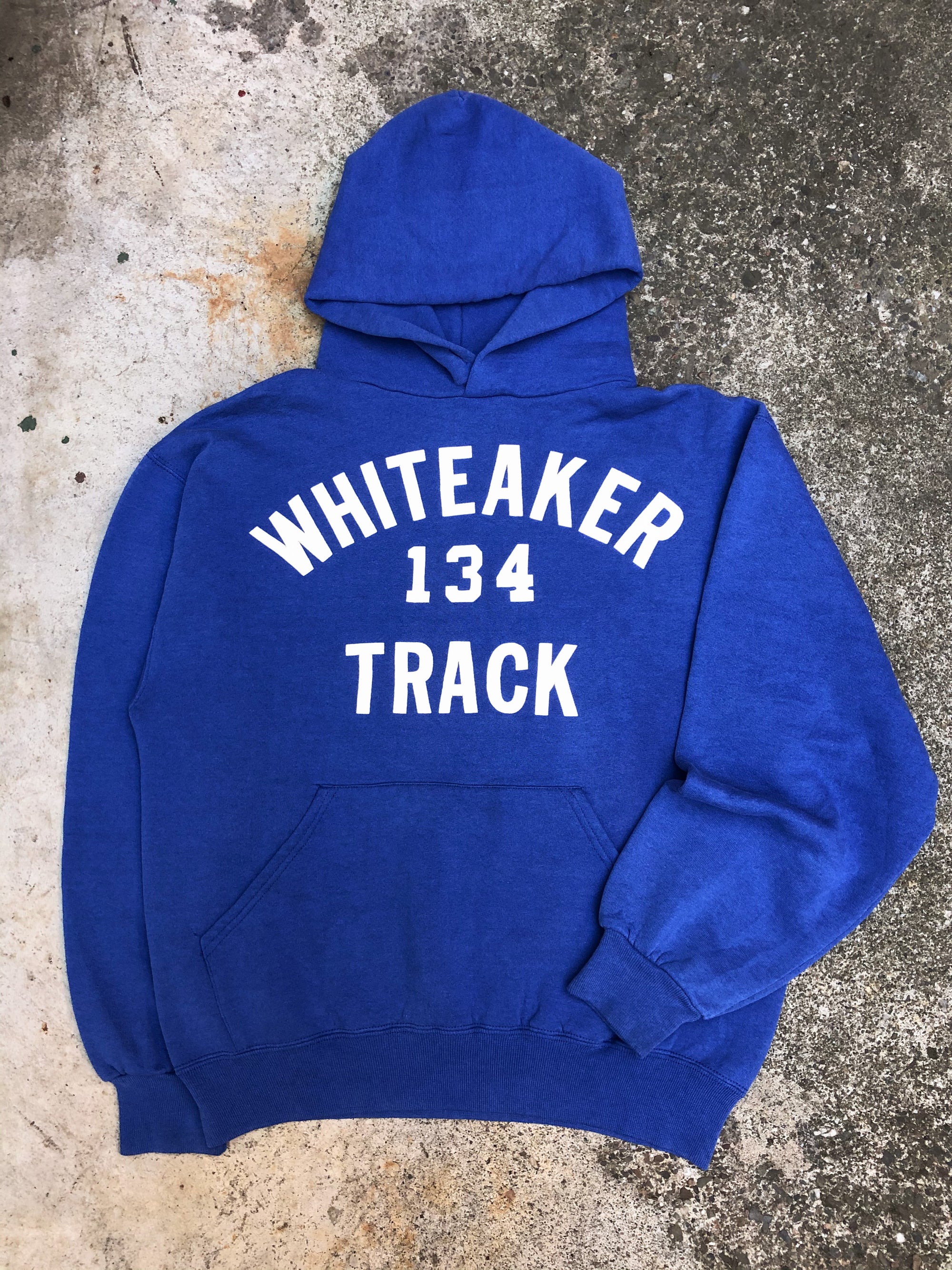 1990s Russell Faded Royal Blue “Whiteaker Track” Hoodie