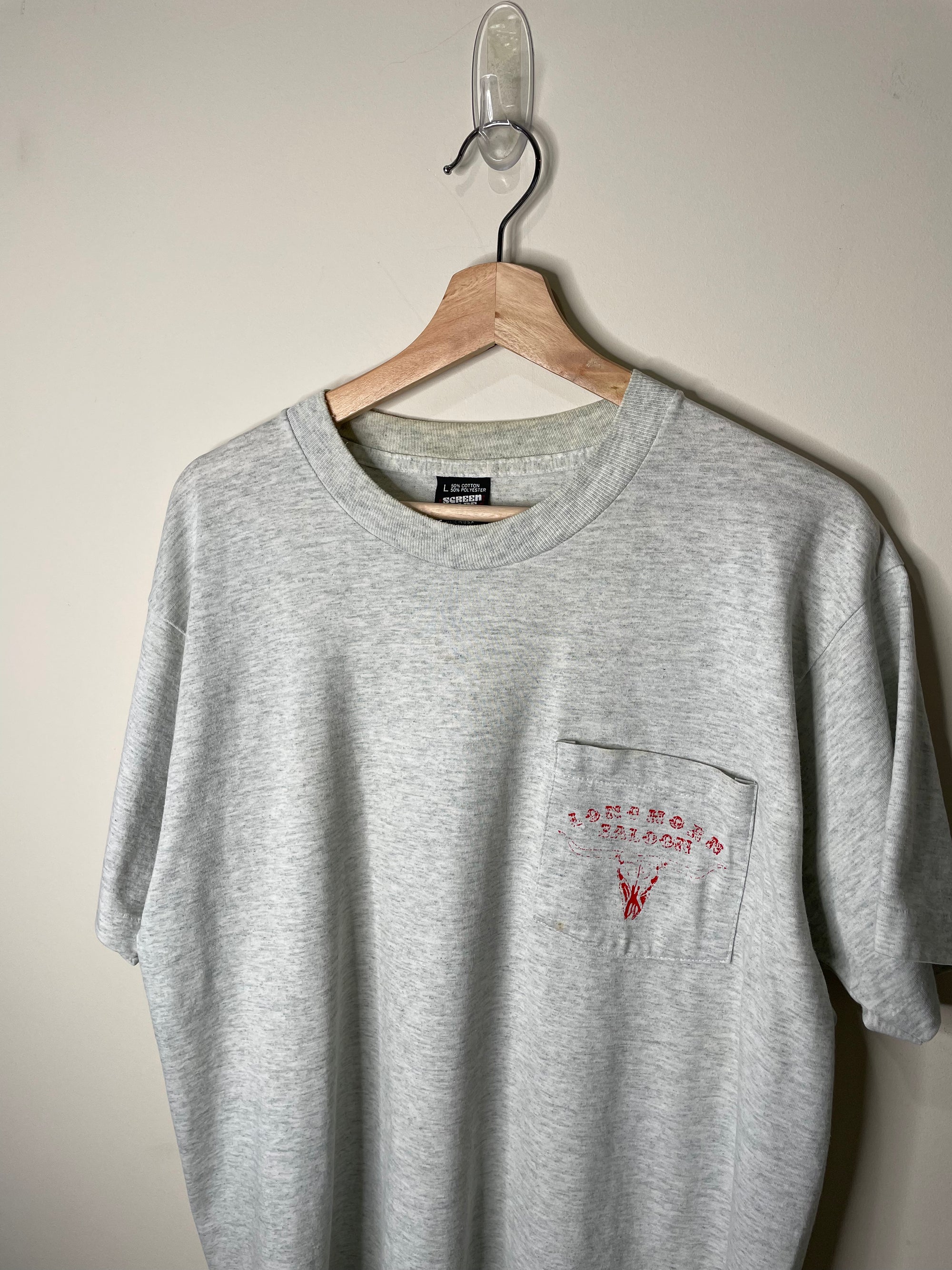 1990s “Longhorn Saloon” Single Stitched Pocket Tee (L)