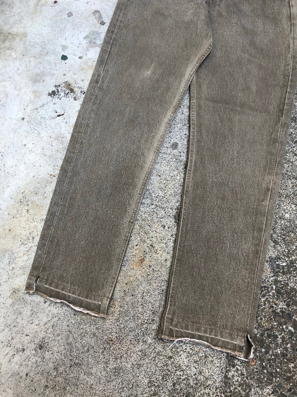 1990s Levis Dusty Brown 501 Split Released Hem (28X27)