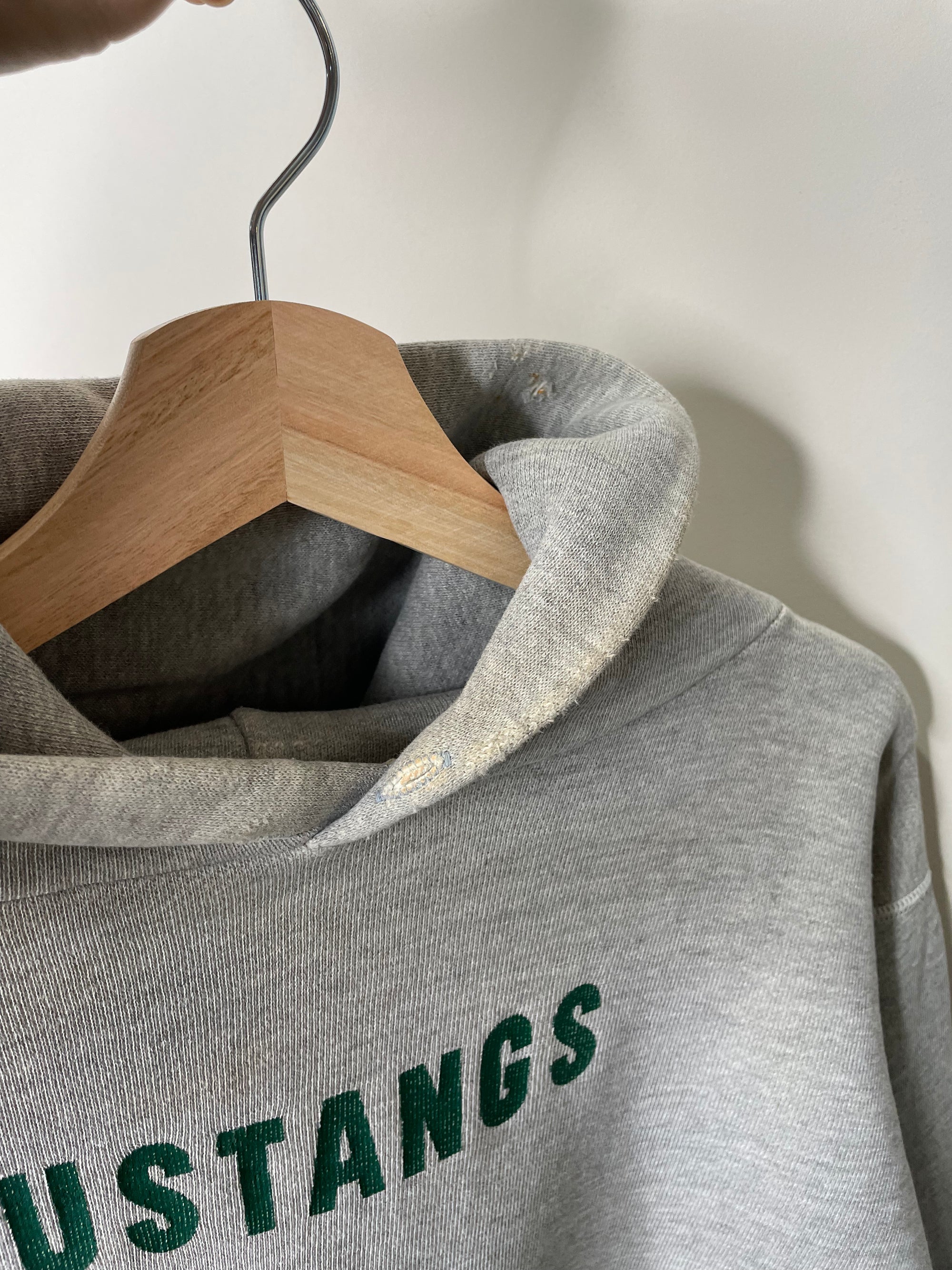 1950s/60s “Mustangs” Heather Grey Hoodie (XS)