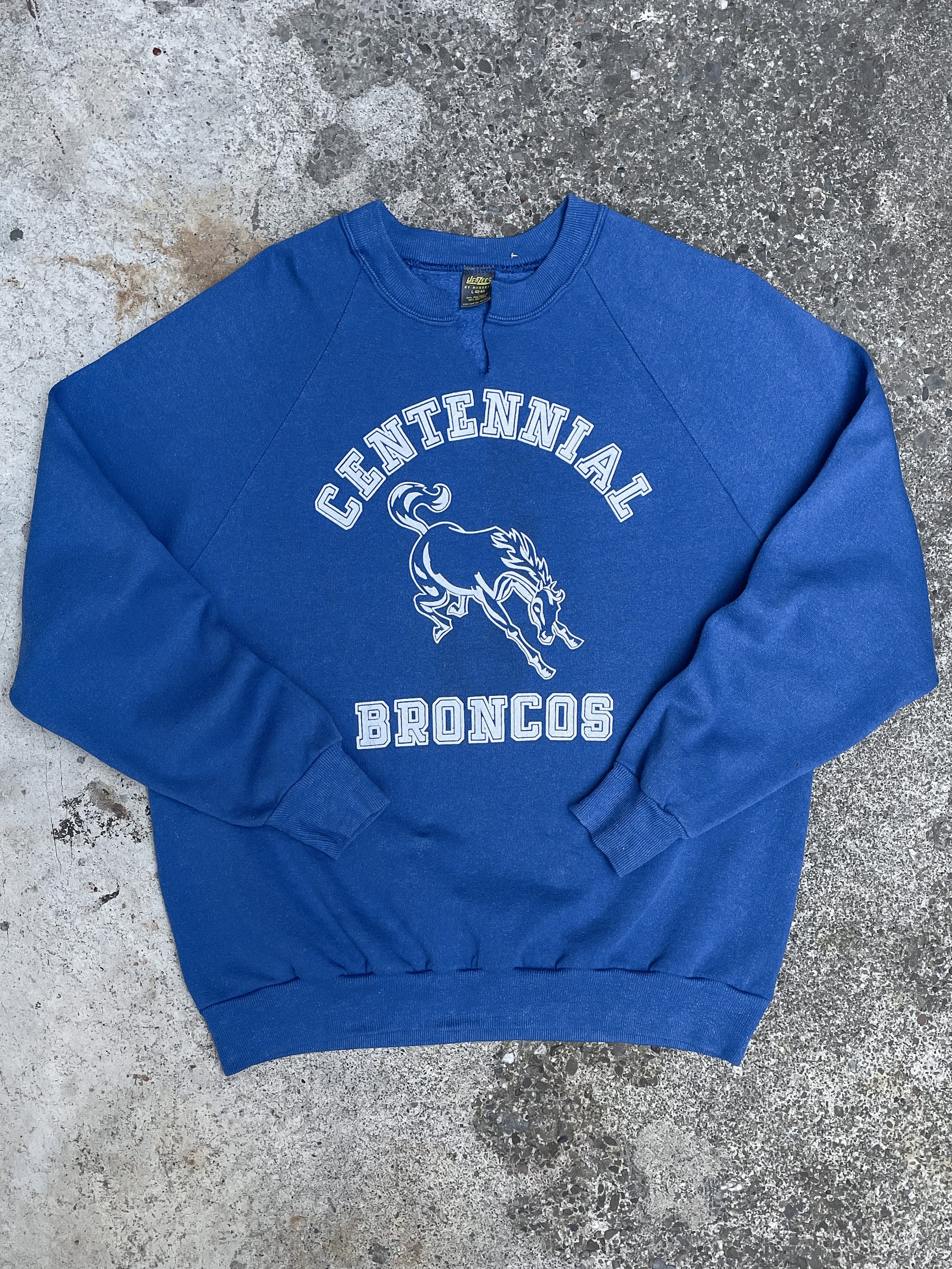 1980s “Centennial Broncos” Distressed Raglan Sweatshirt (M)