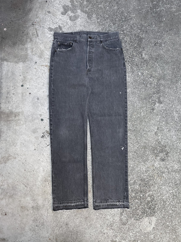 1990s Levis Faded Grey 501 Released Hem (32X30)