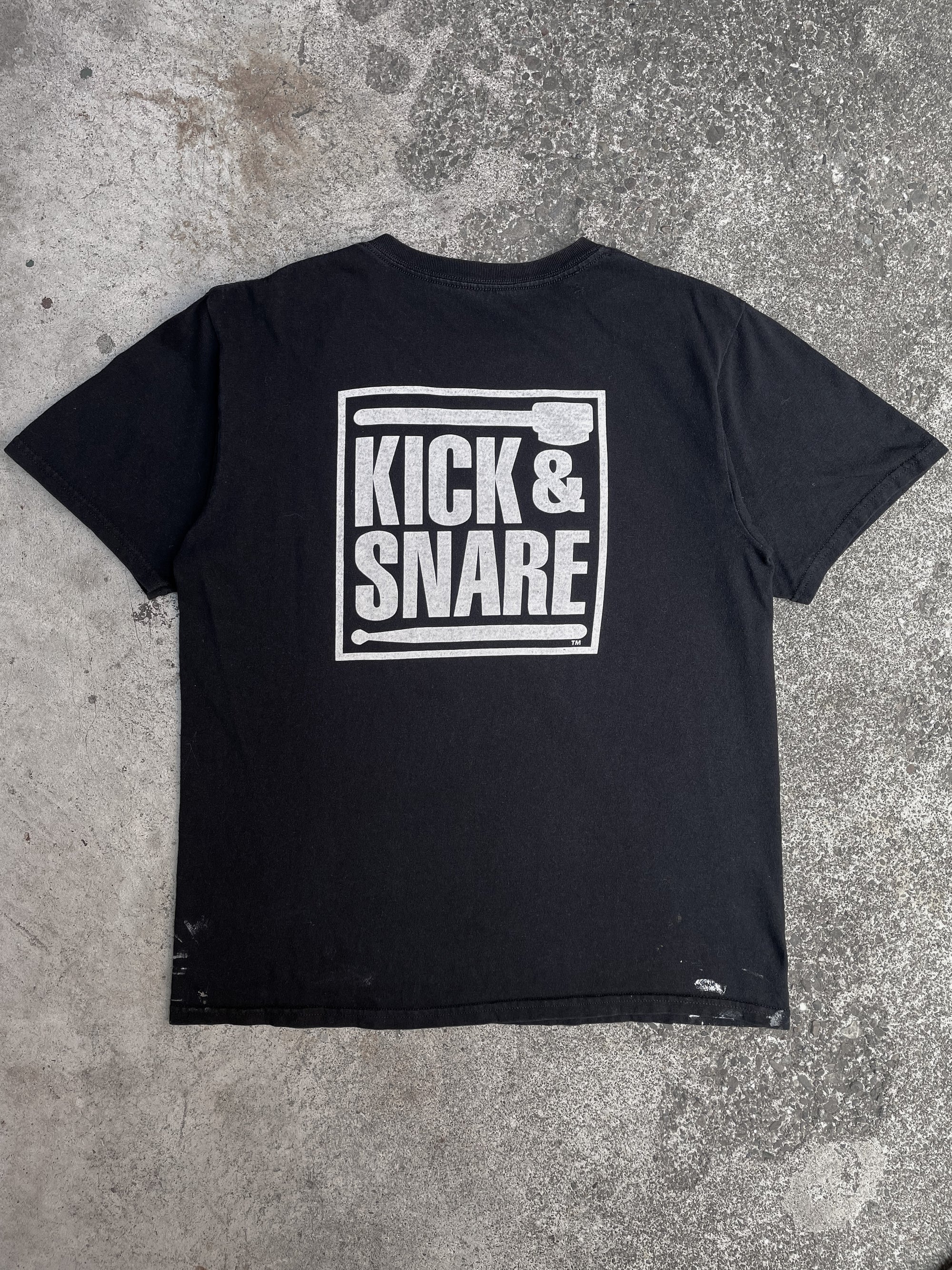 Vintage “Kick & Snare” Painted Black Tee