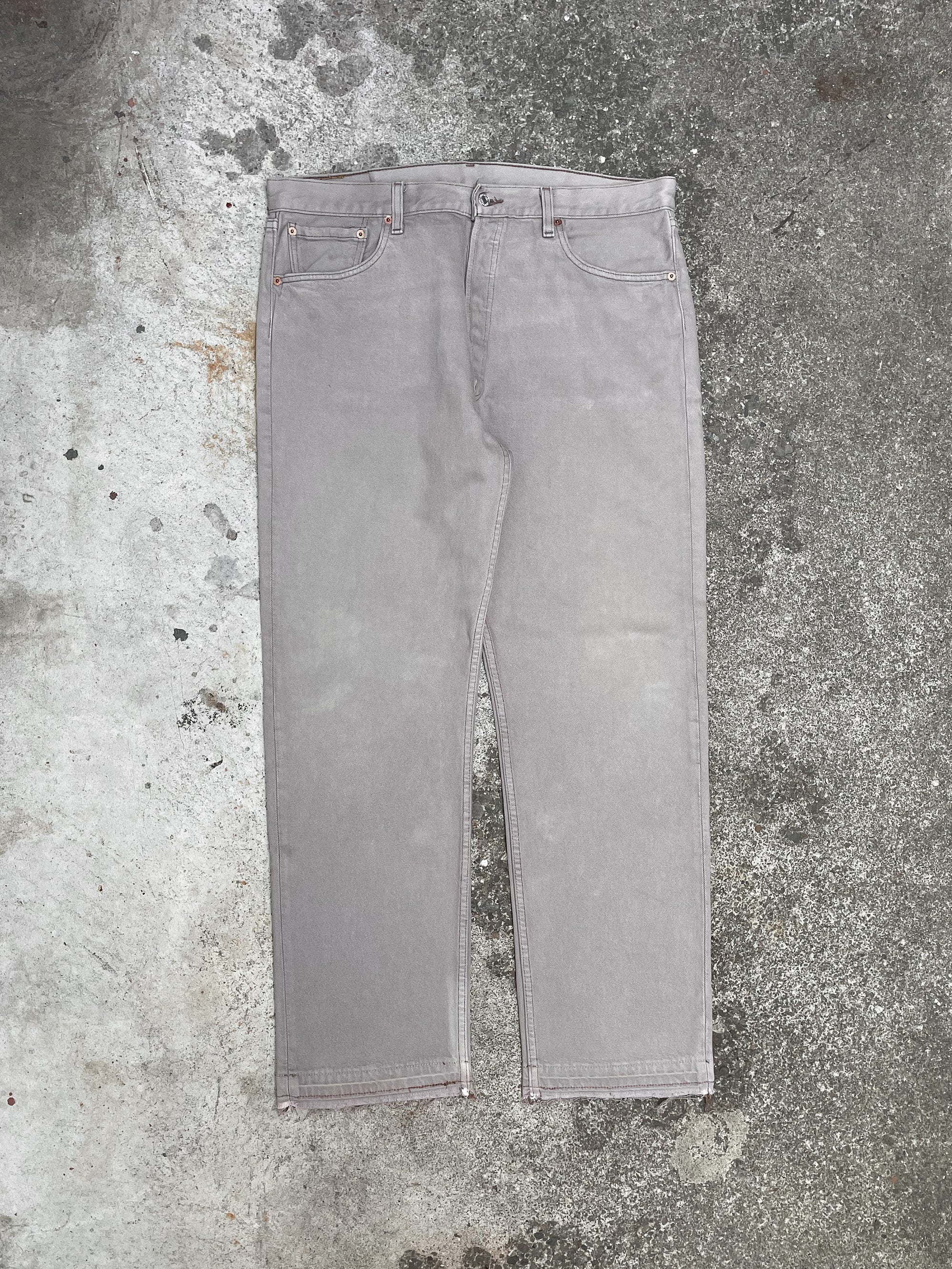 1990s Levi’s Faded Taupe Brown Grey 501 Released Hem (36X30)