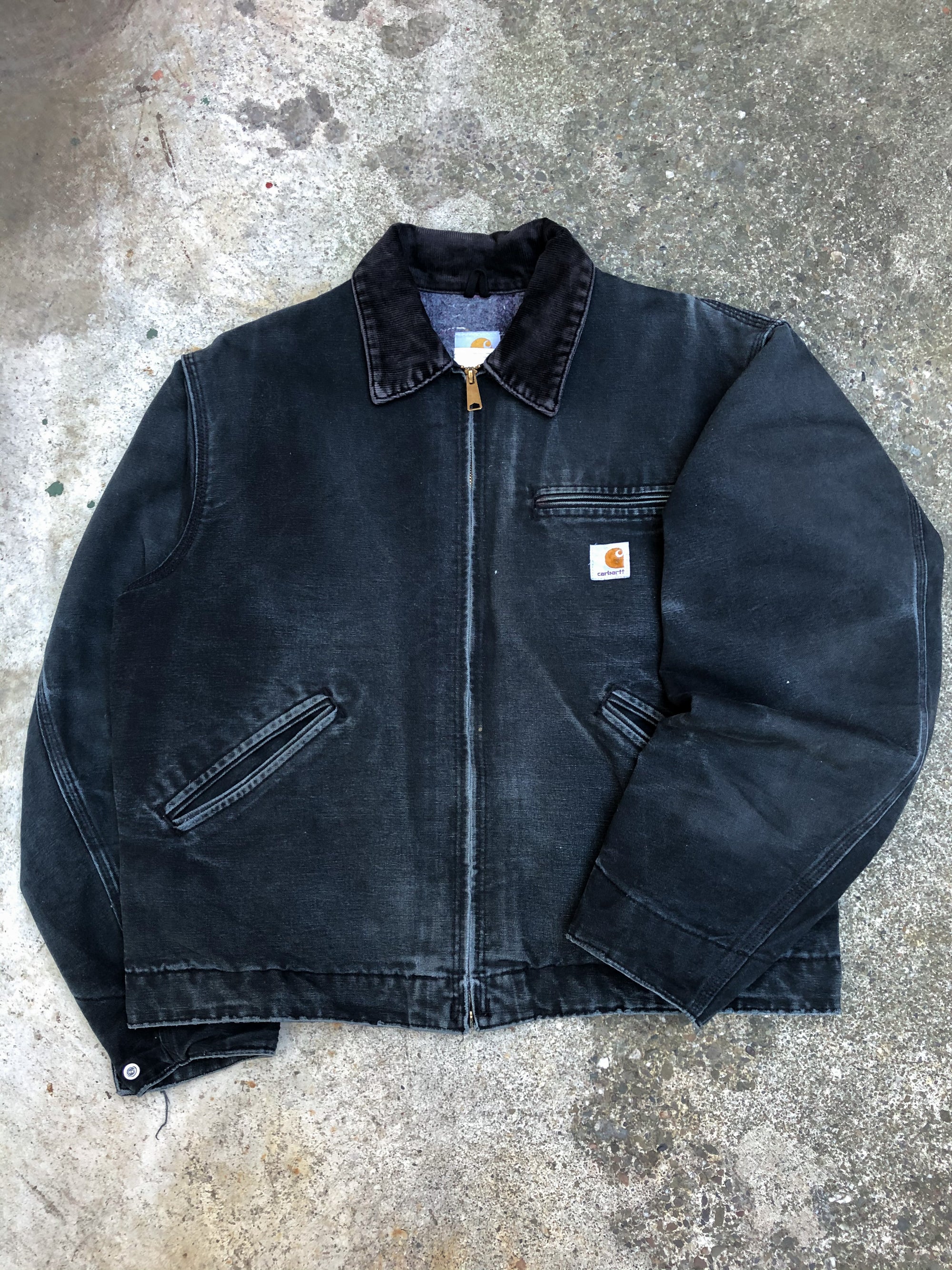 1990s Carhartt Faded Black Lined Work Jacket (M/L)