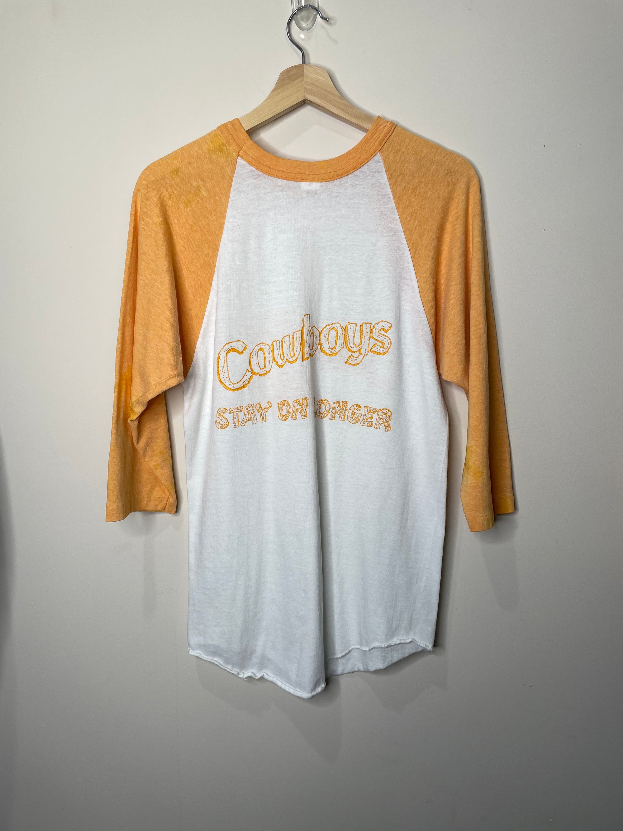 1970s “Cowboys Stay On Longer” Raglan Tee (S)