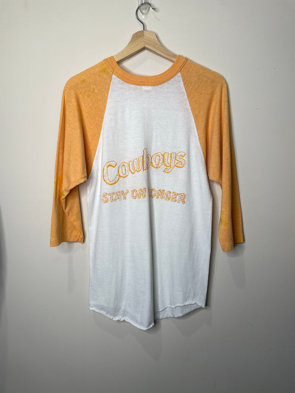 1970s “Cowboys Stay On Longer” Raglan Tee (S)