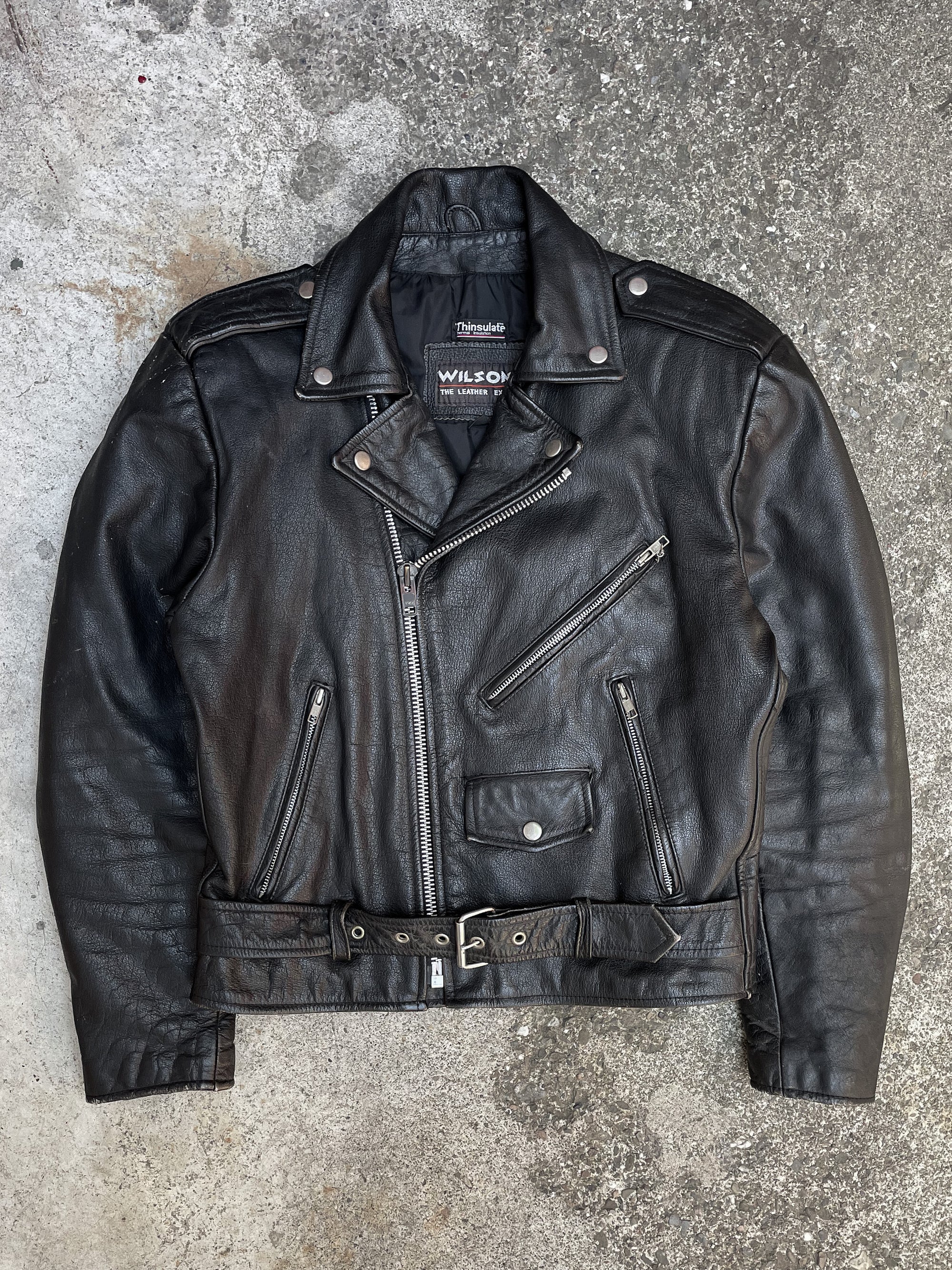 1980s “The Wanderers” Painted Black Leather Biker Jacket