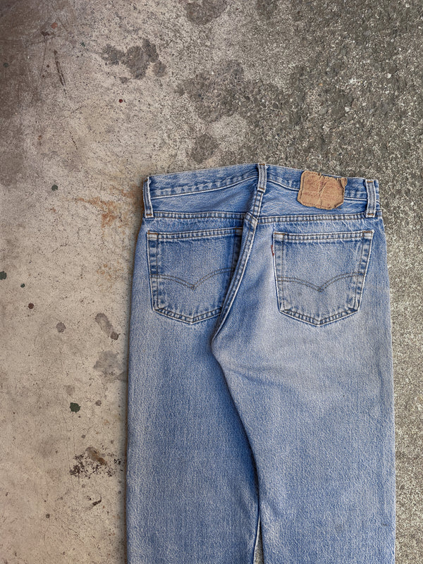 1980s Levi’s Repaired Faded Blue 501 Released Hem (29X28)