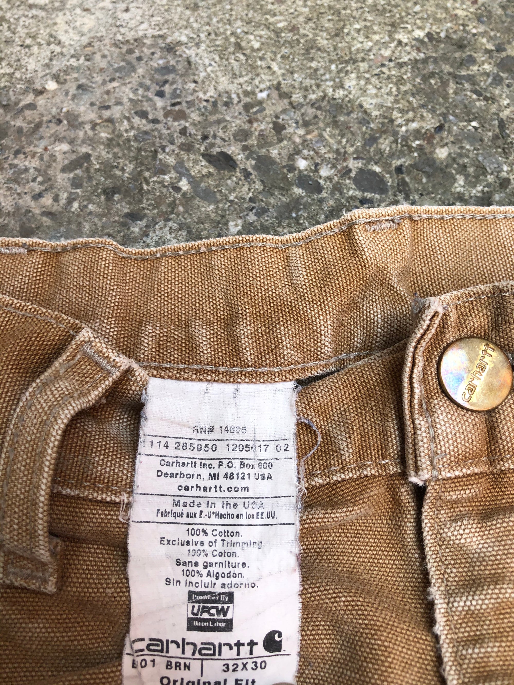 Carhartt B01 Tan Double Front Knee Work Pants (31X29)