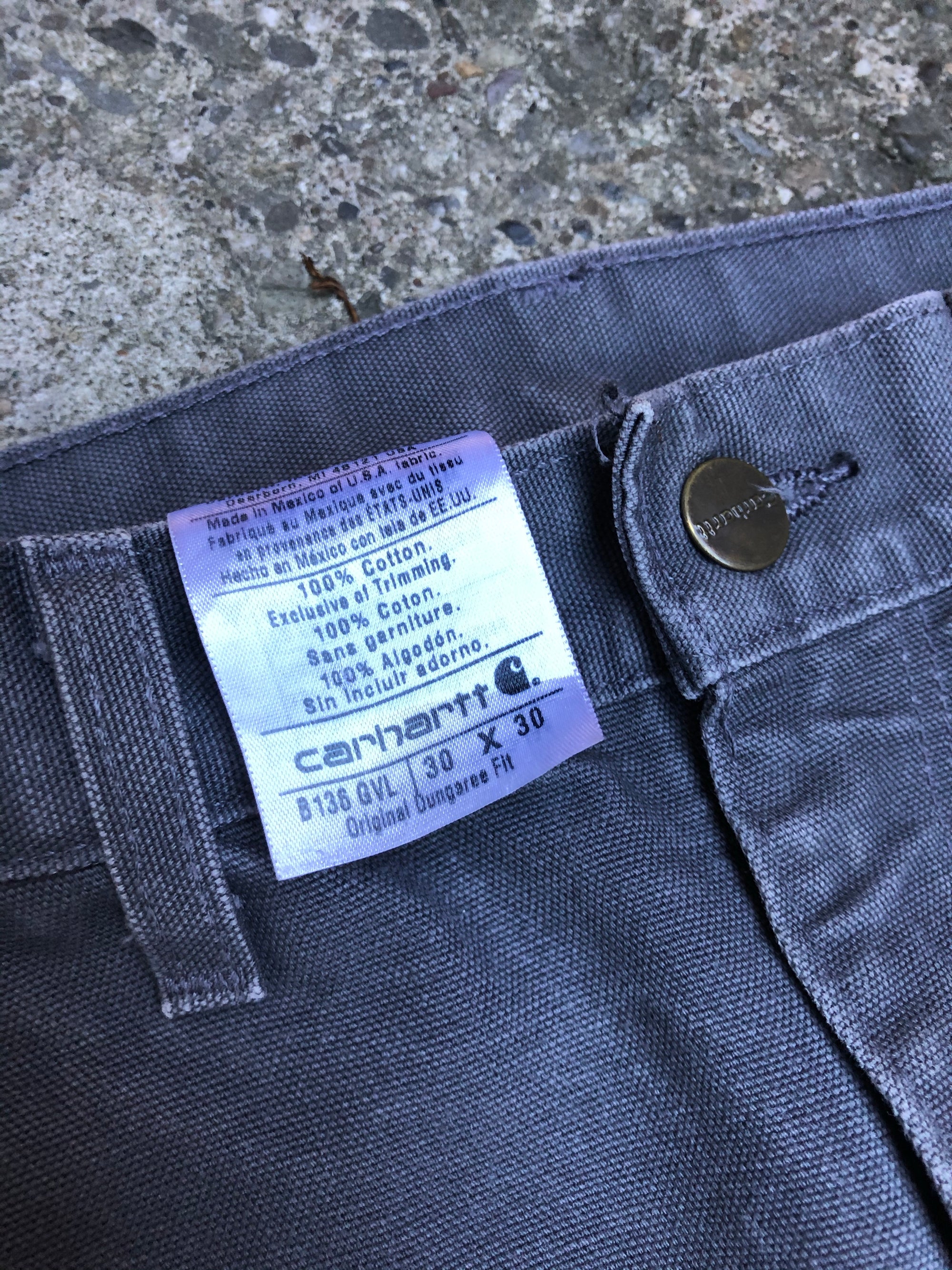 Carhartt B136 Gravel Grey Double Front Knee Work Pants (30X29)