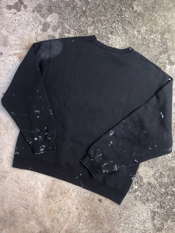 1990s Painted Faded Black Blank Sweatshirt