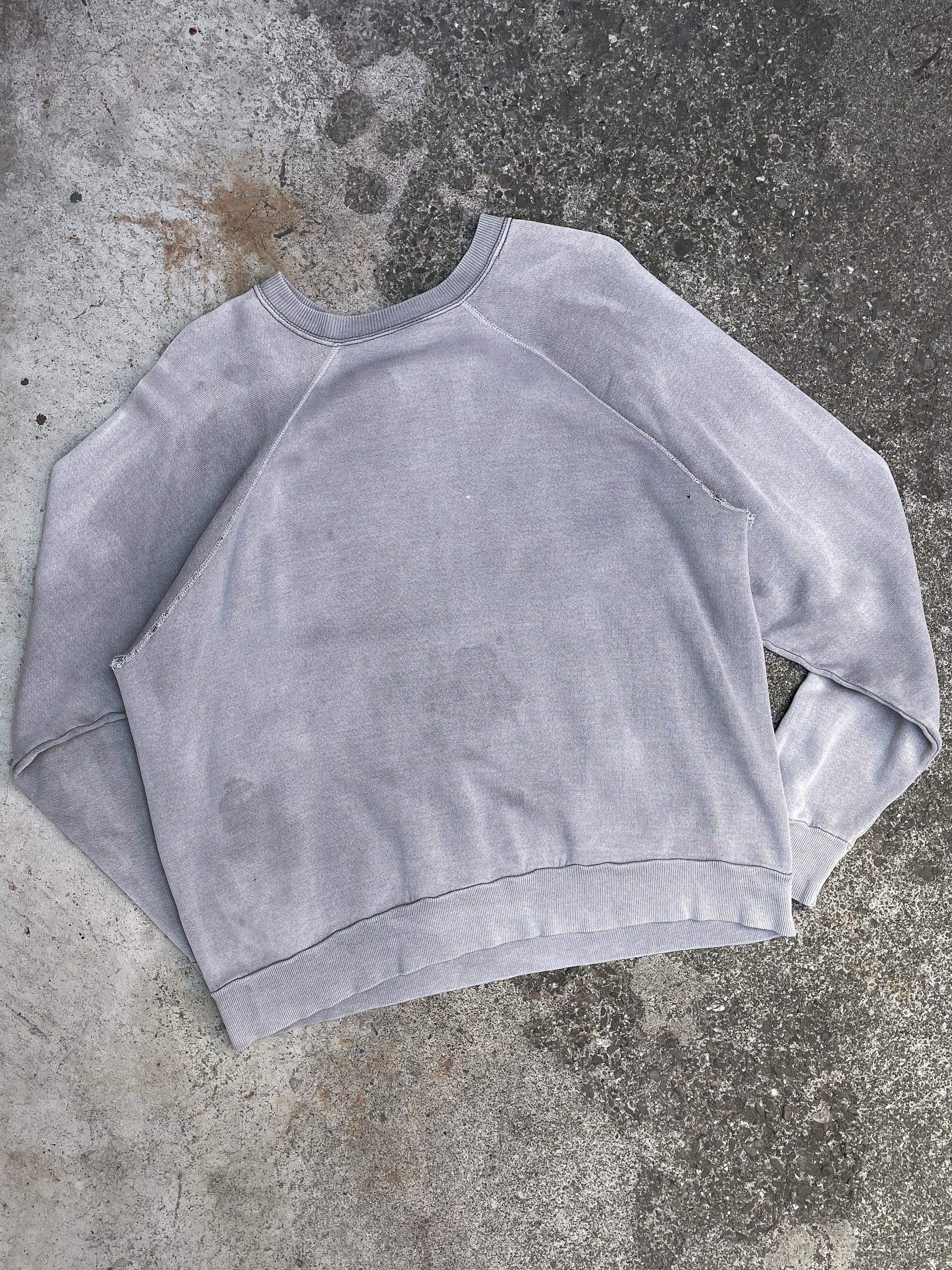 1970s Sun Faded Grey Raglan Sweatshirt