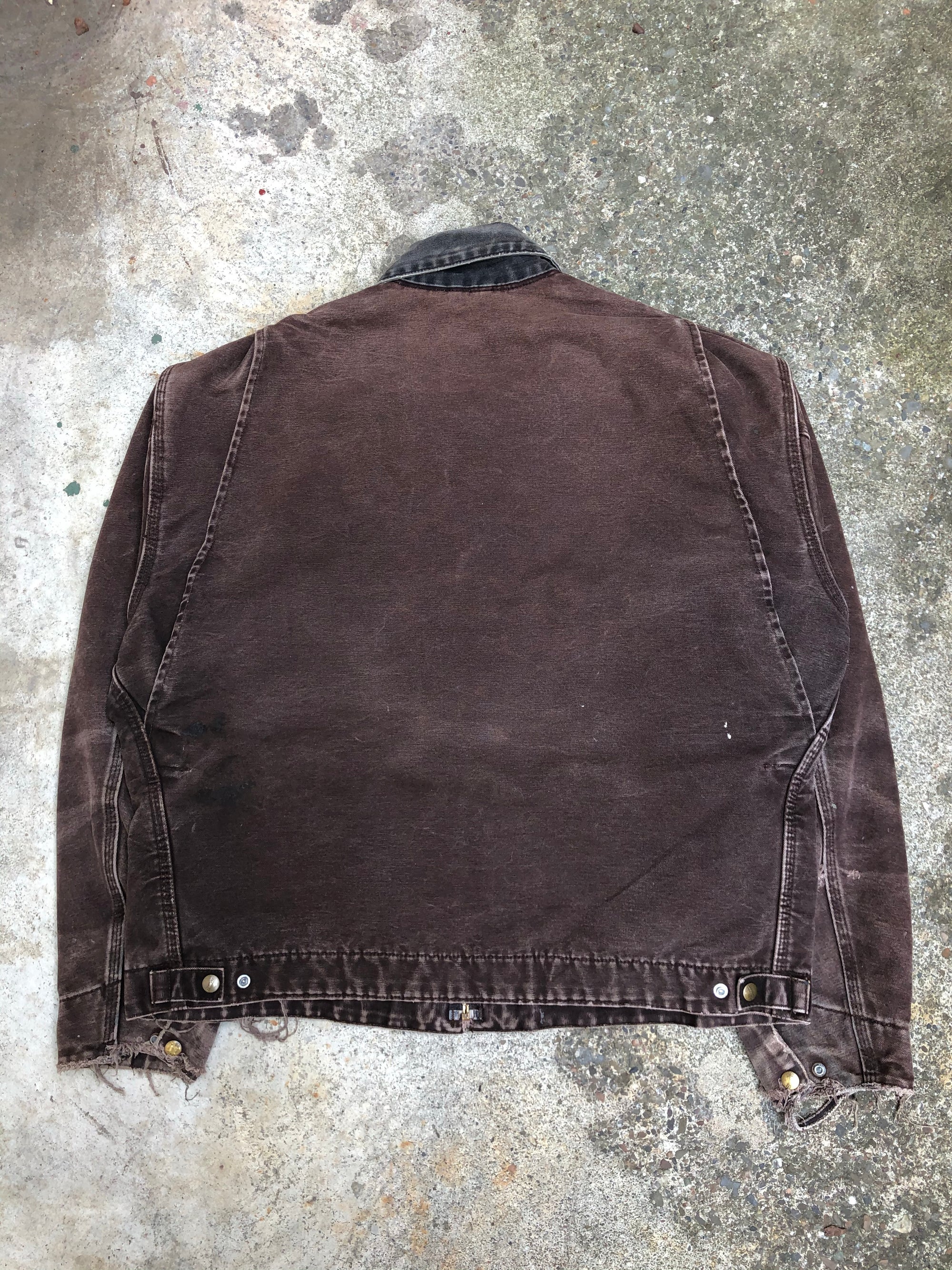 1990s Carhartt Faded Dark Brown Lined Work Jacket (XL)