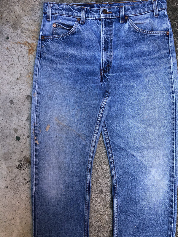 1990s Orange Tab Levis Paint Blue 505 (32X27)