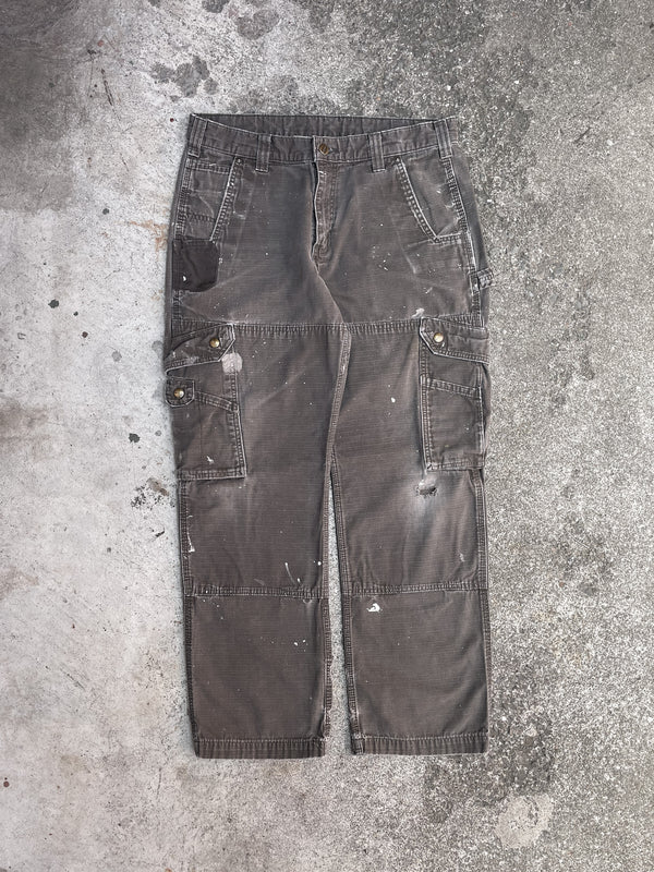 Carhartt B342 Painted Dark Coffee Ripstop Cargo Pants (32X28)