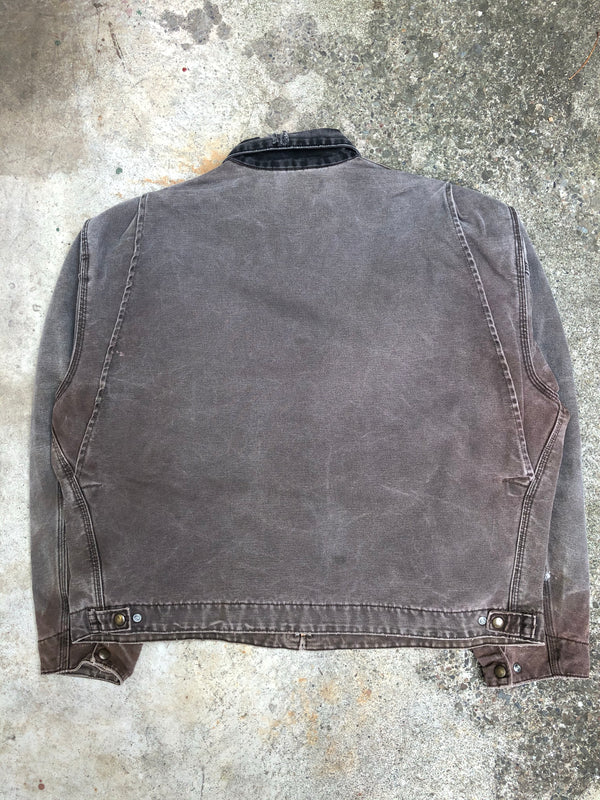 1990s Carhartt Faded Chocolate Brown Lined Work Jacket (XXL)