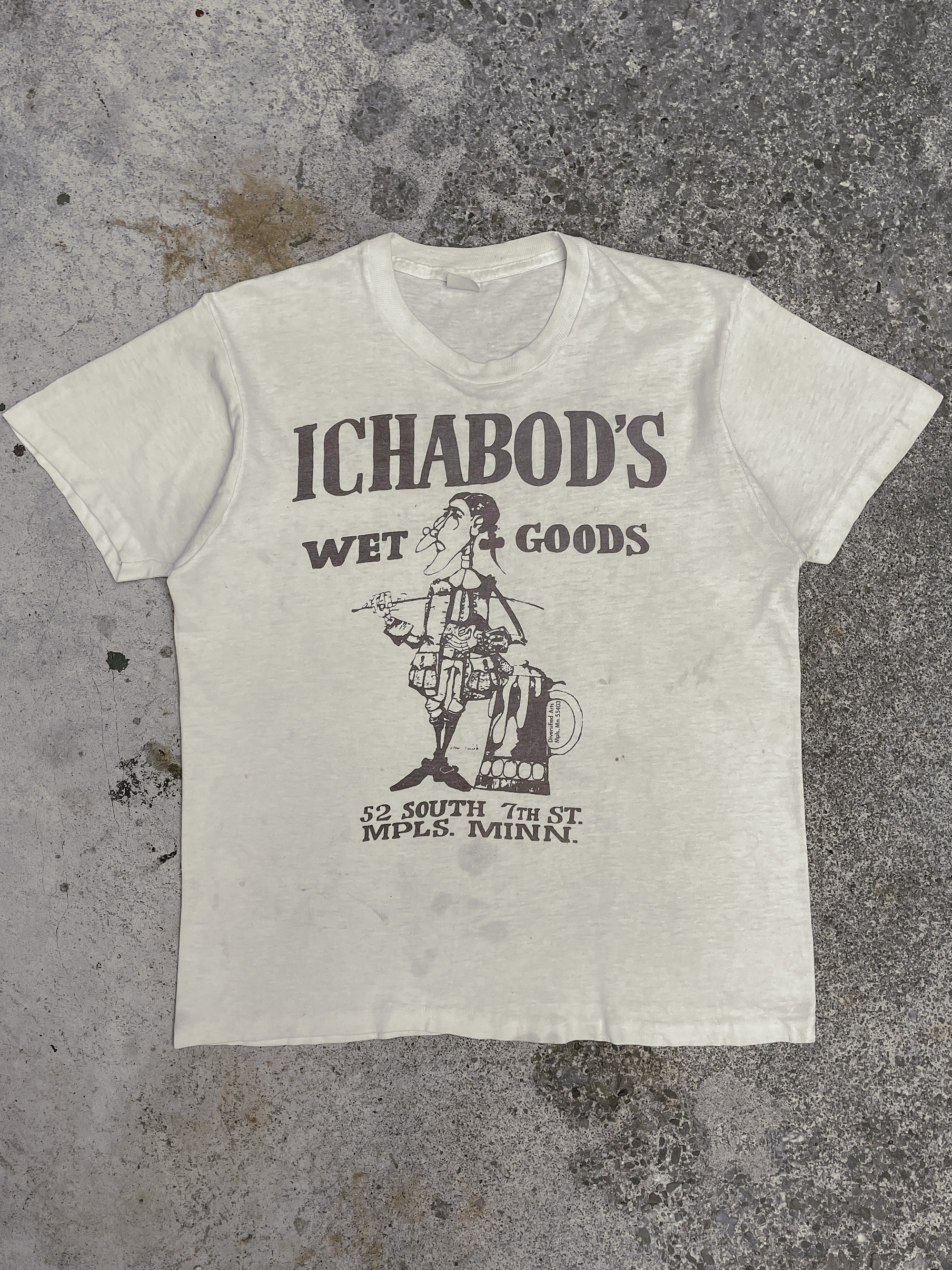 1970s “Ichabod’s Wet Goods” Cream Single Stitched Tee