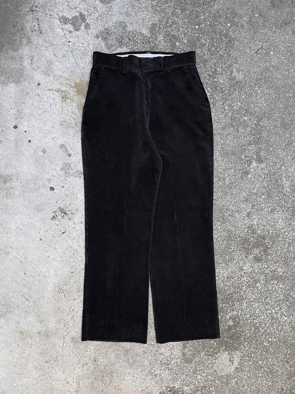 1970s Black Corduroy Pants Talon Zip (27X26)