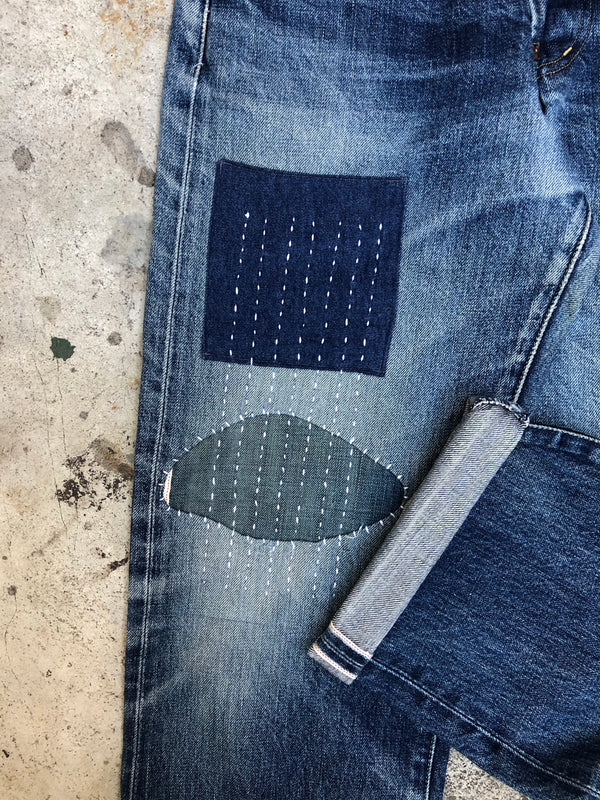 1990s Sashiko Repaired Japanese Selvedge Levis 702 (30X29)