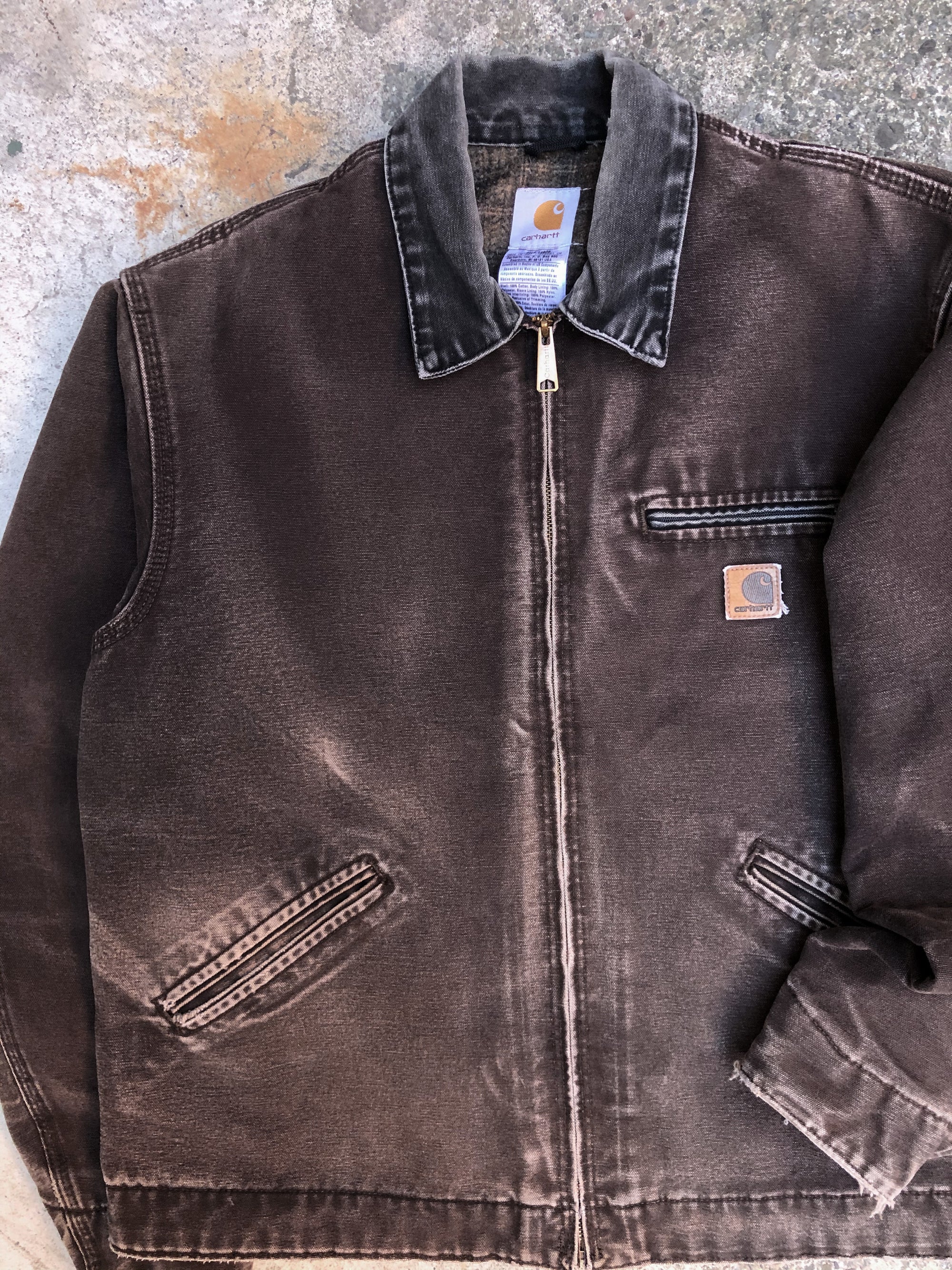 1990s Carhartt Faded Dark Brown Lined Work Jacket (M/L)