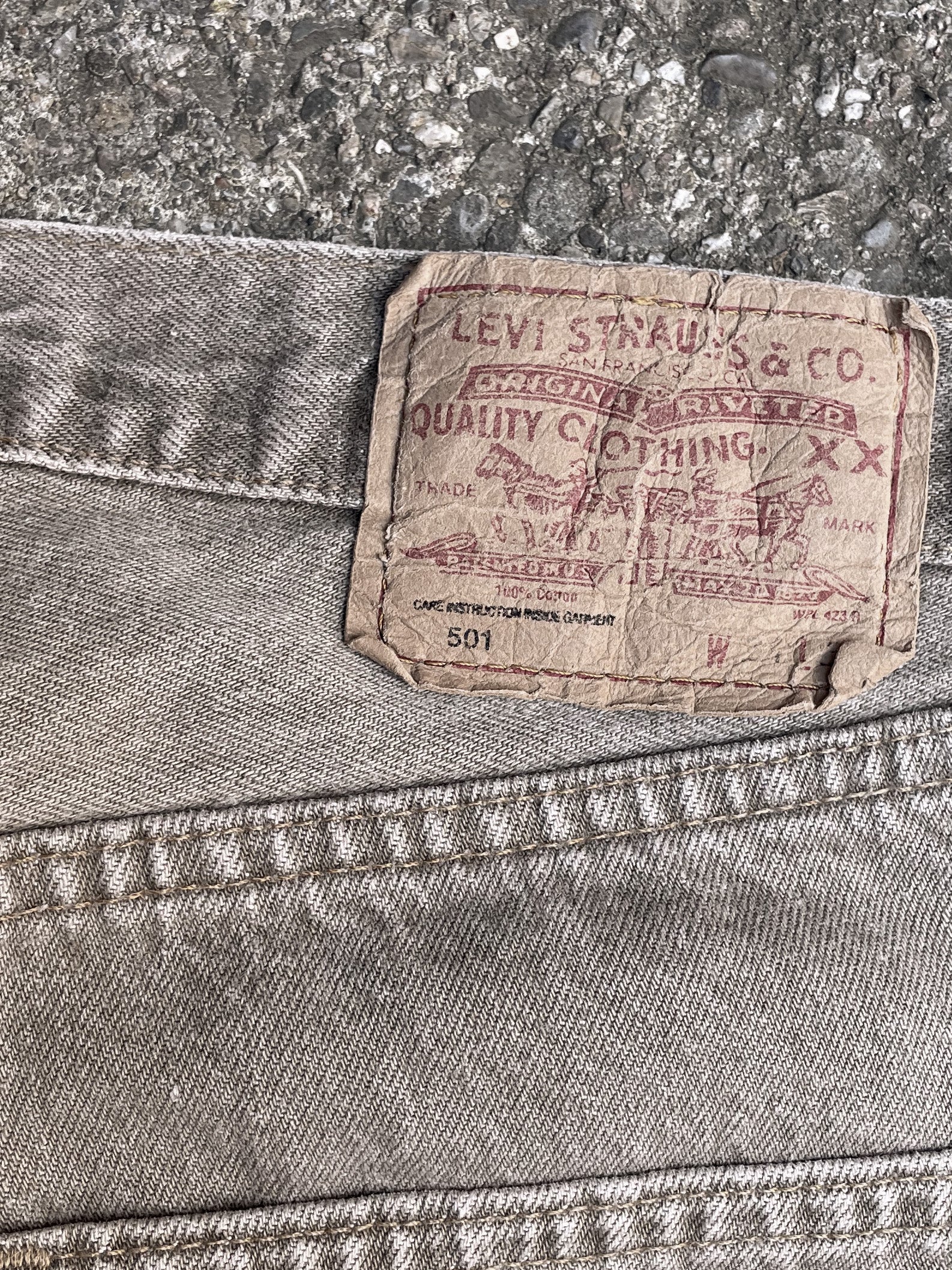 1990s Levi’s Dusty Sand 501 Released Hem (29X32)