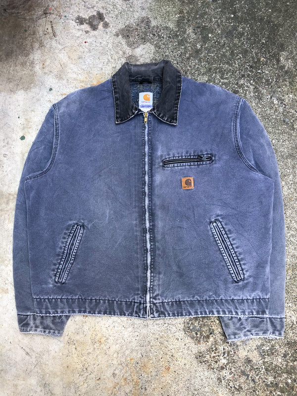 1990s Carhartt Faded Petrol Blue Lined Work Jacket (XL)