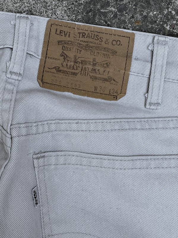 1980s Levis Faded Grey 505 Raw Hem Pants (29X30)